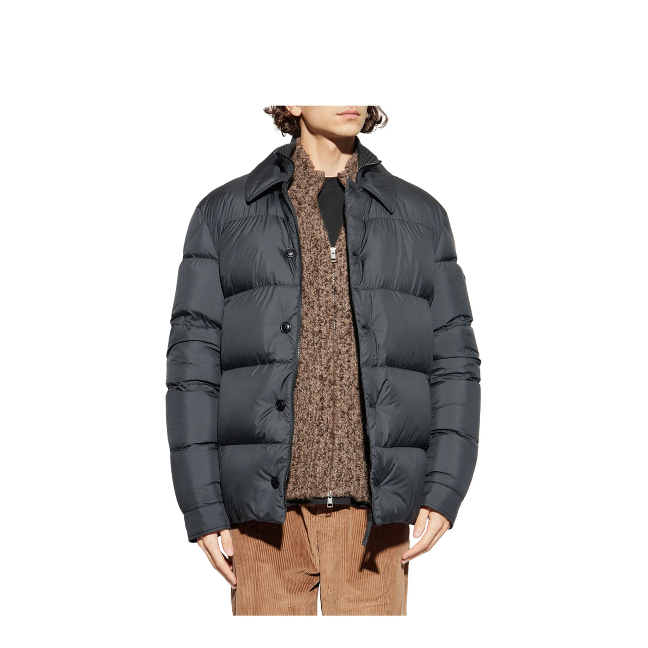 Black Pres Down Shirt Jacket - Image 3