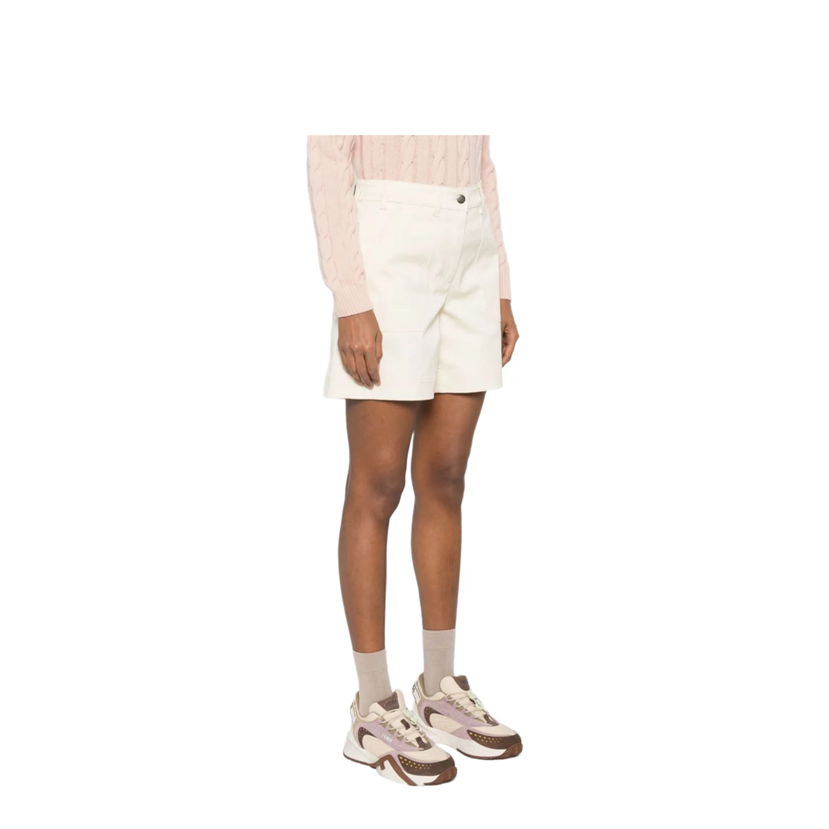 Ivory Stretch Cotton Bermuda Shorts - Image 2