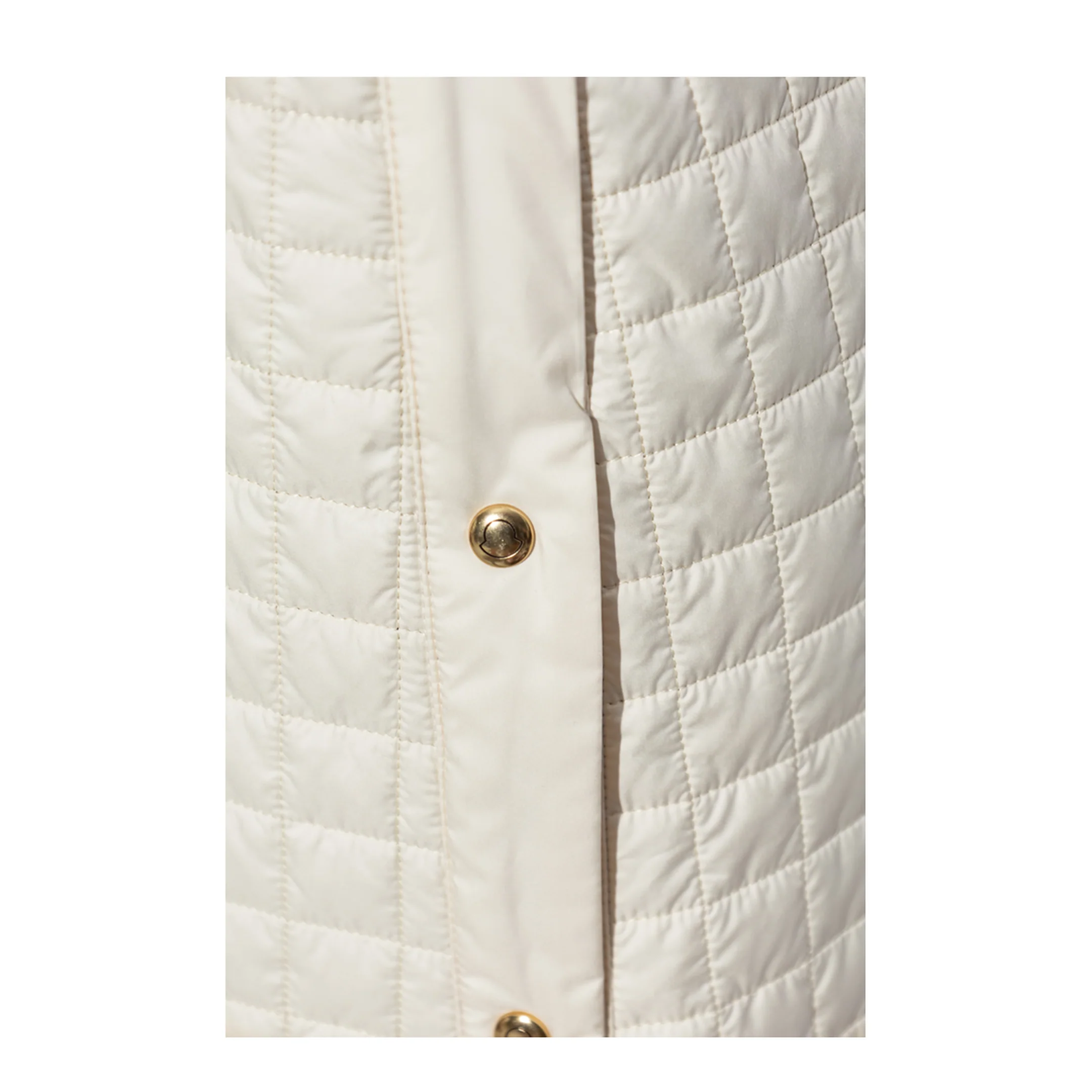 Light Beige Square-Quilted Padded Midi Skirt - Image 5