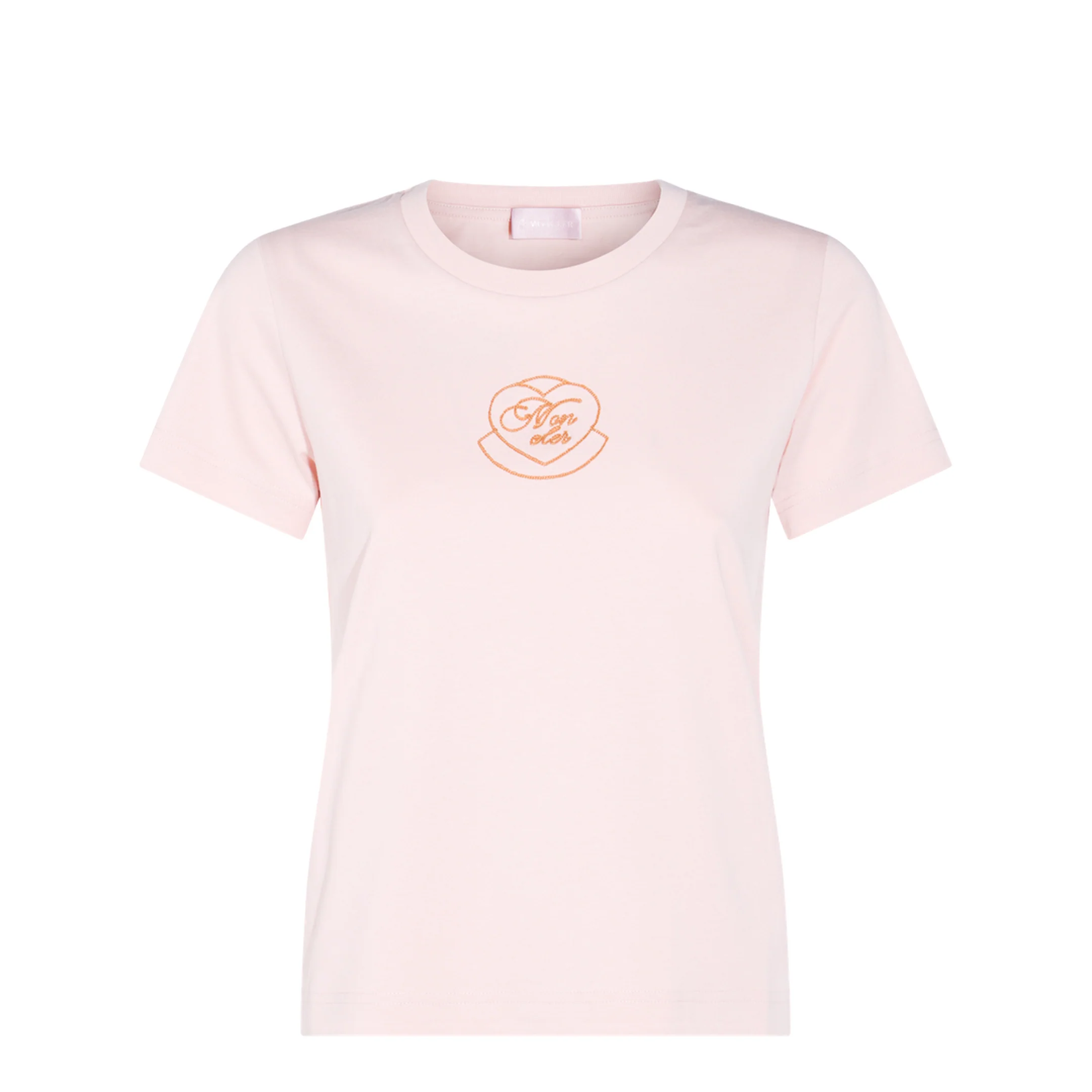Light Pink Embroidered Heart Logo Cotton T-Shirt - Image 4