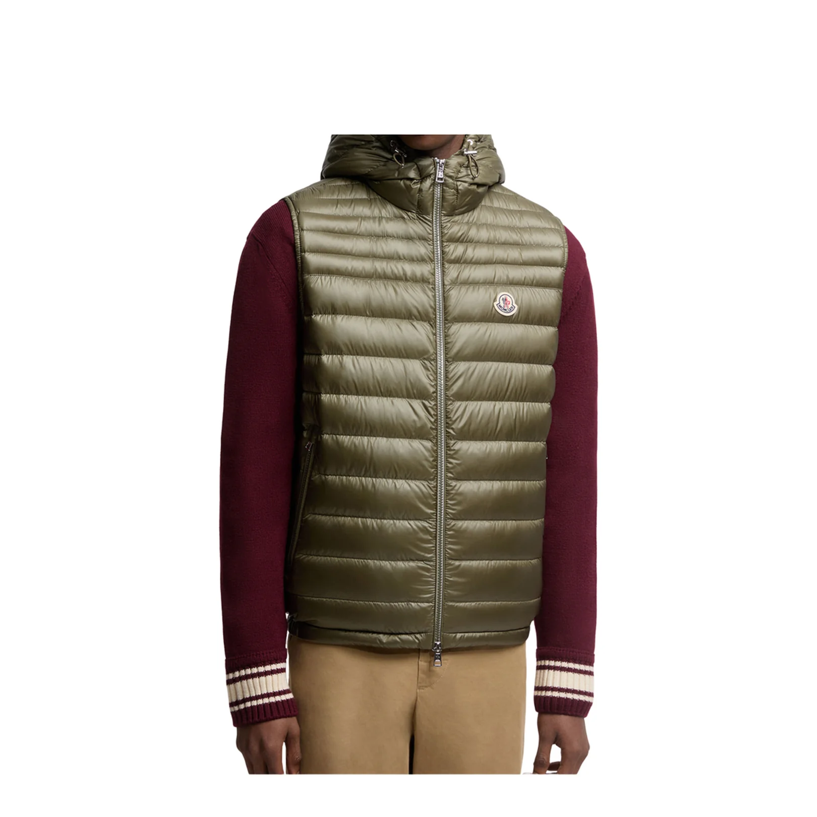 Olive Green Orant Hooded Down Vest - Image 2