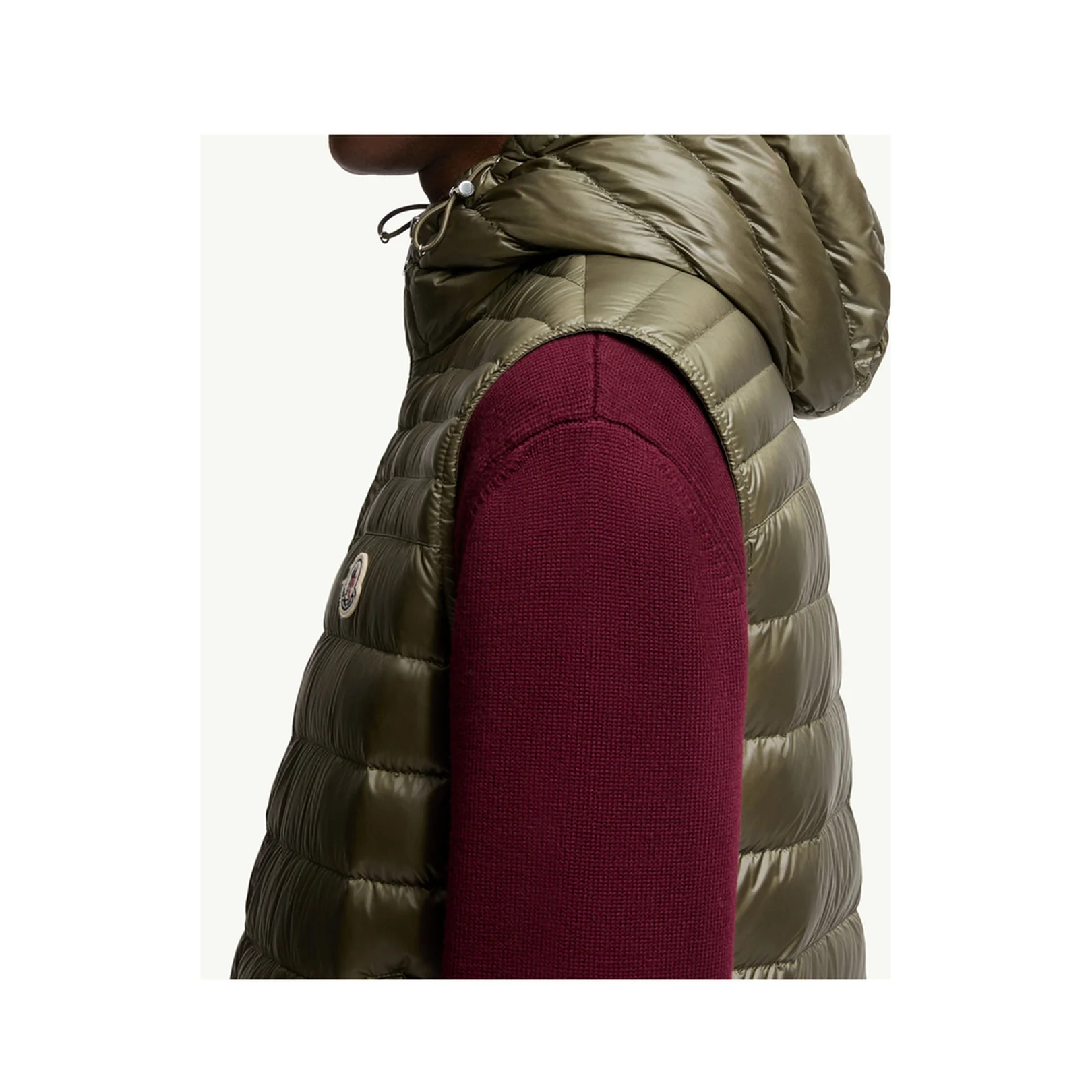 Olive Green Orant Hooded Down Vest - Image 5