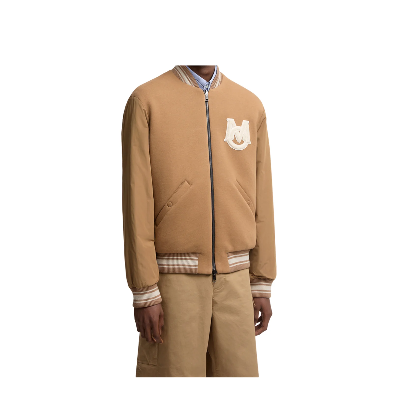 Camel Beige Vennes Reversible Down Bomber Jacket - Image 3