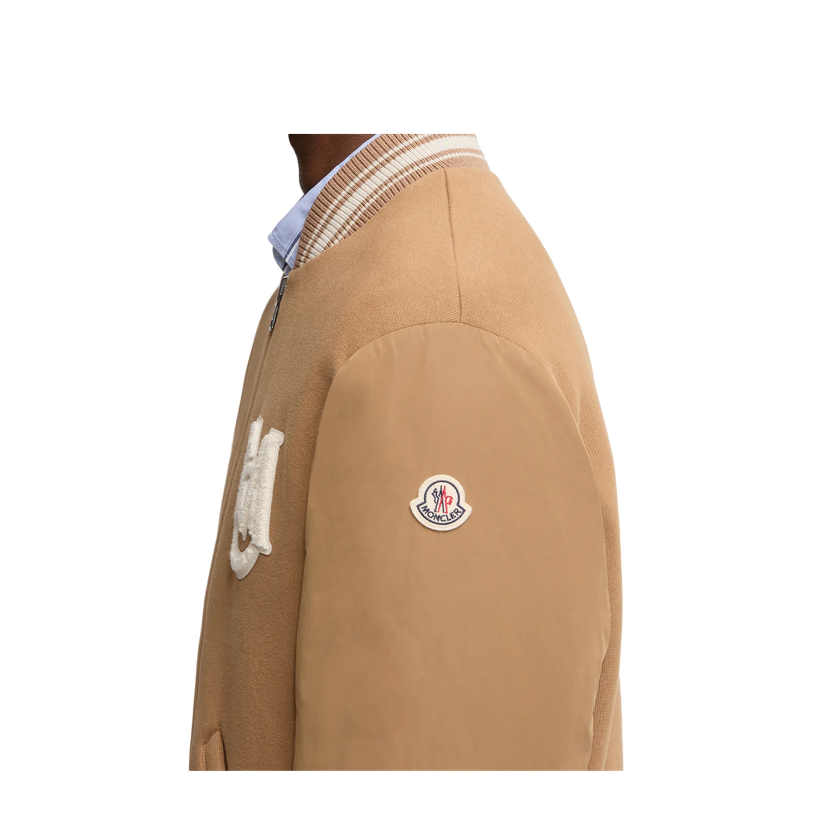 Camel Beige Vennes Reversible Down Bomber Jacket - Image 5