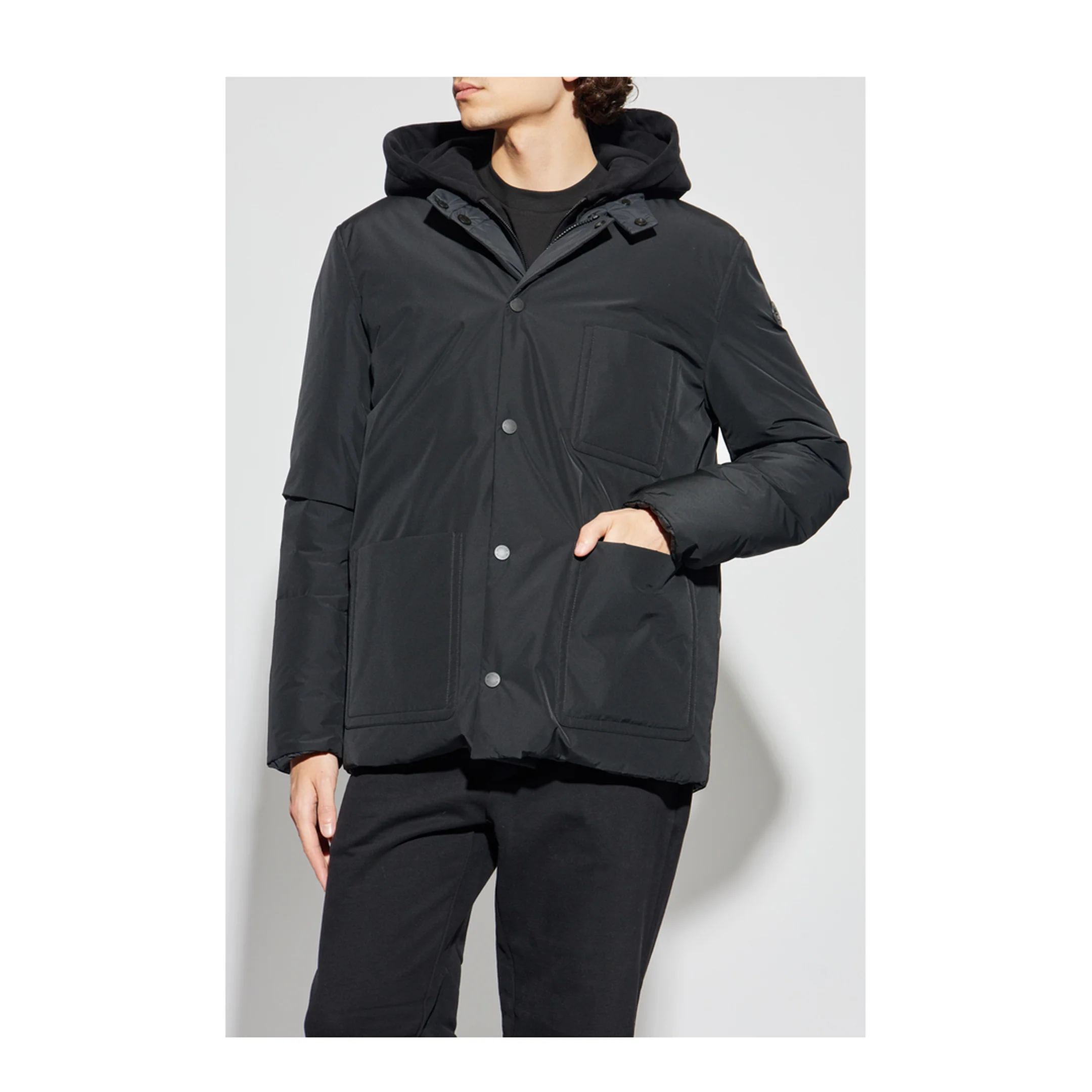 Black Ouille Reversible Short Down Jacket - Image 3