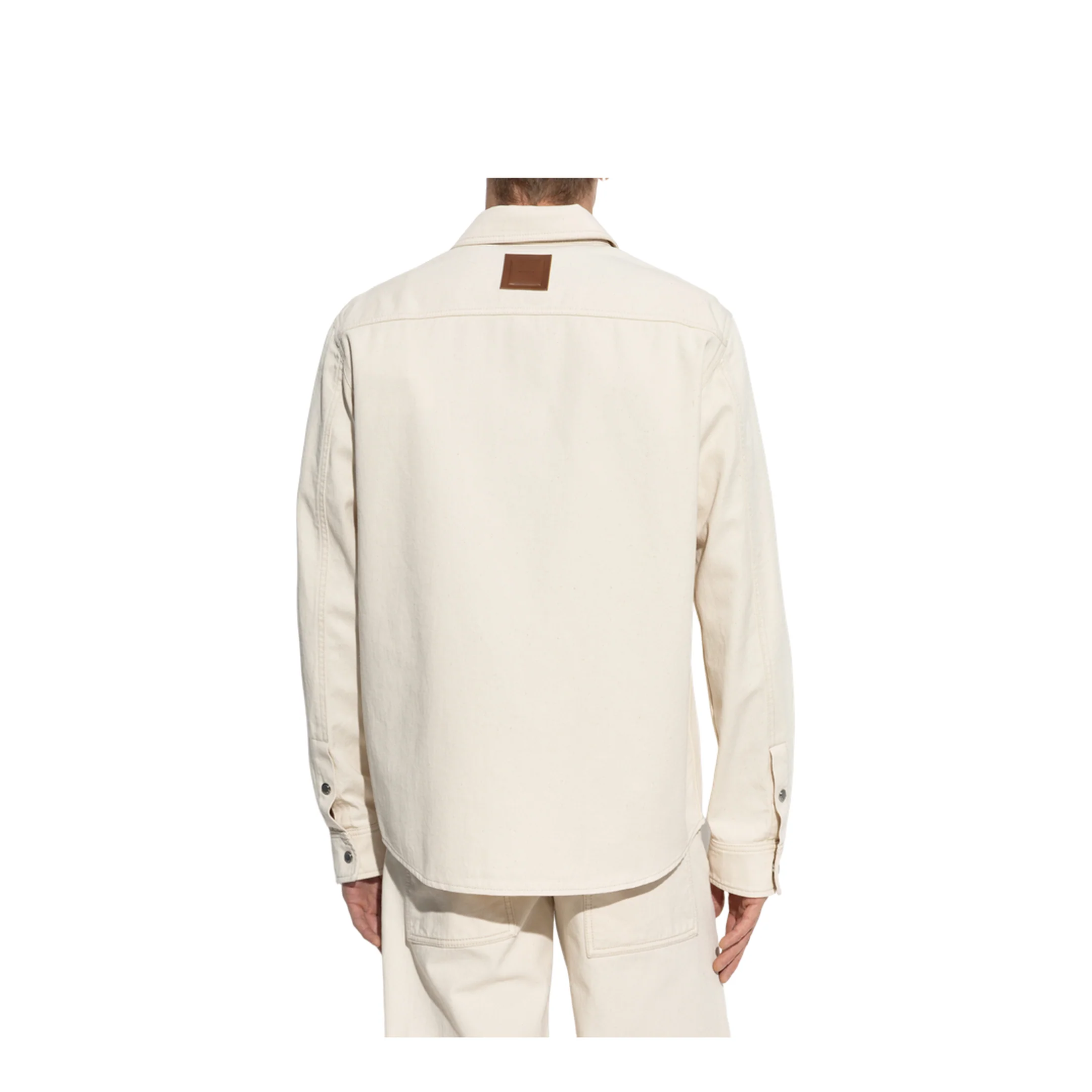 White Ivory Denim Long Sleeve Shirt - Image 4