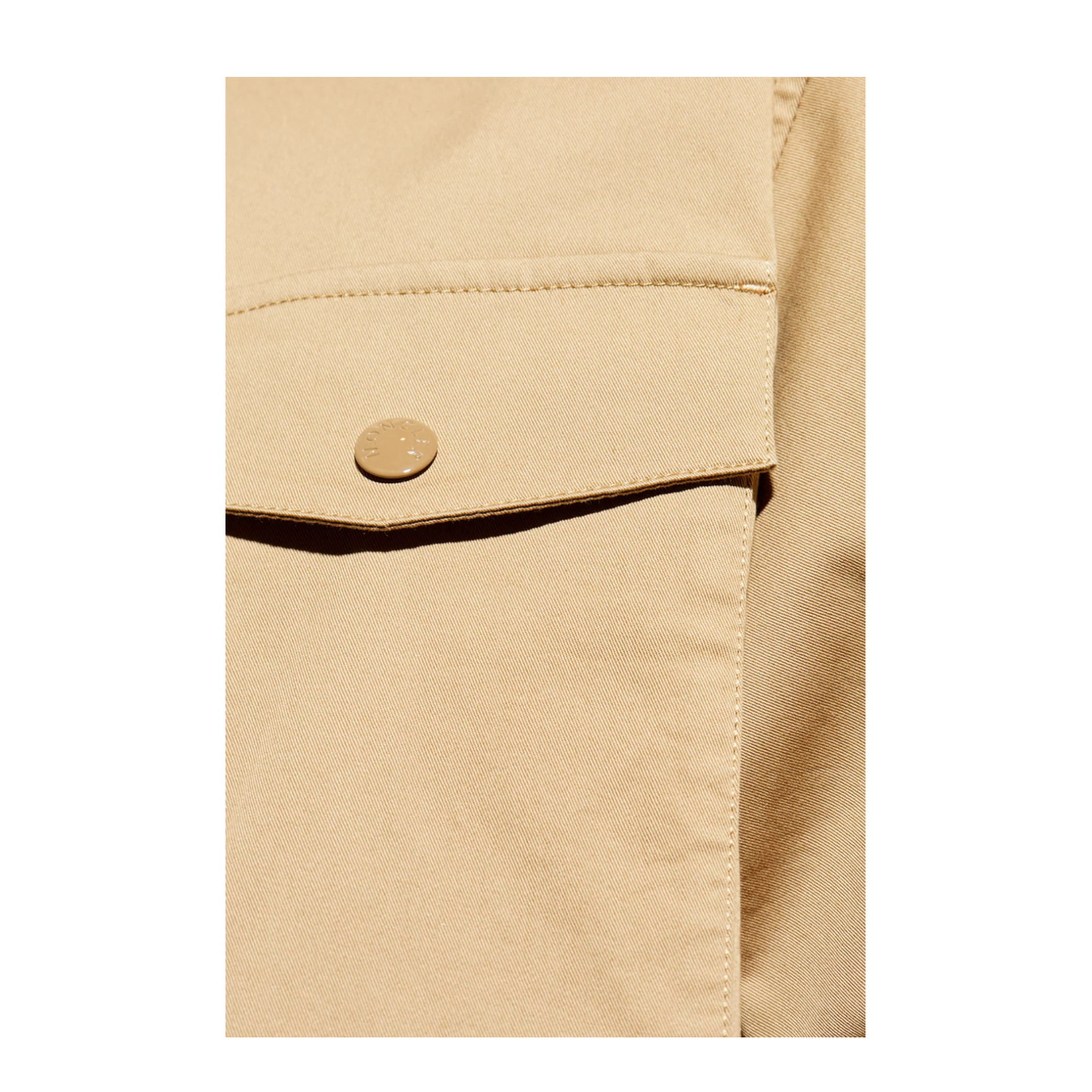 Beige Cotton Gabardine Short Sleeve Shirt - Image 5