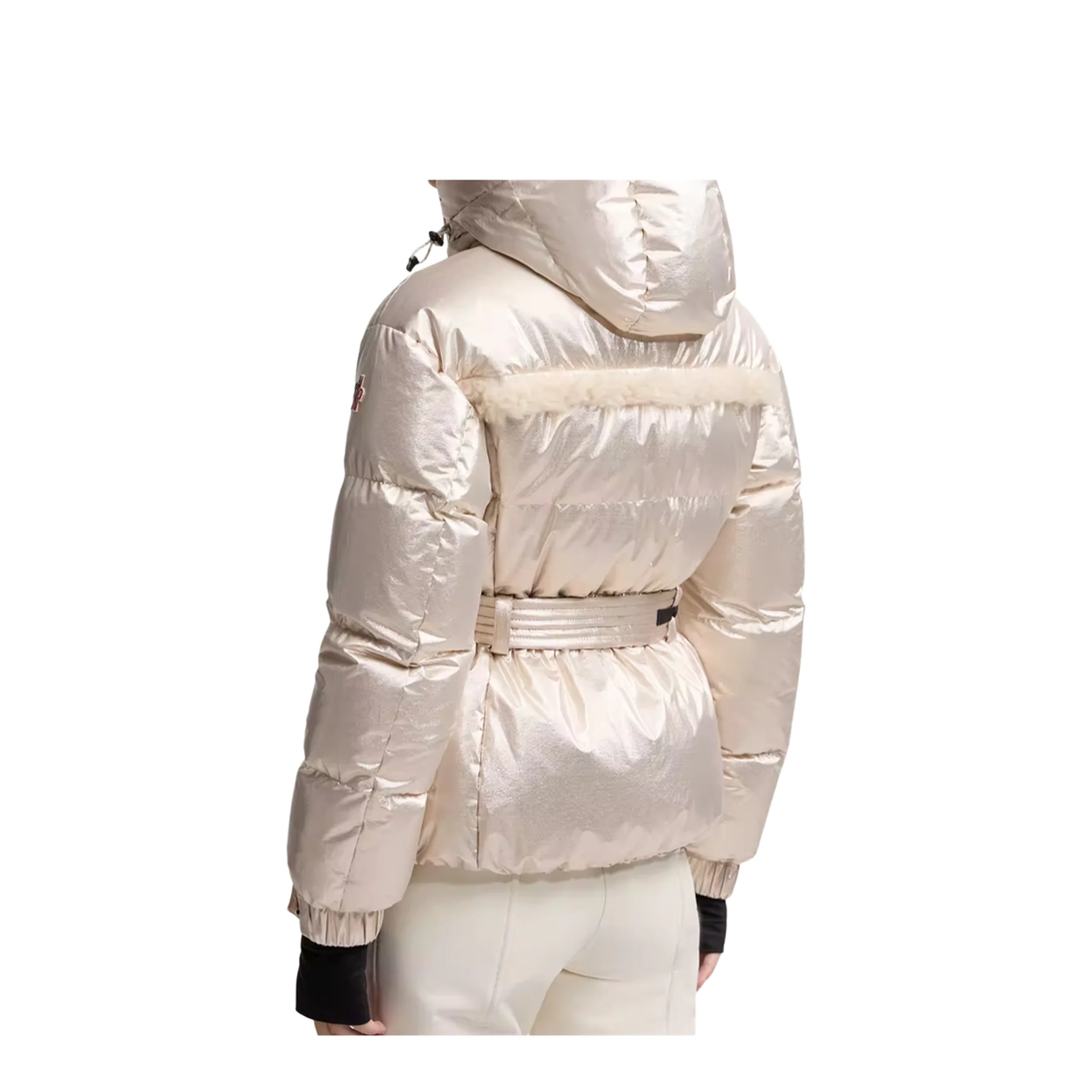 Metallic Ski Jacket With Shearling Hood - Image 9