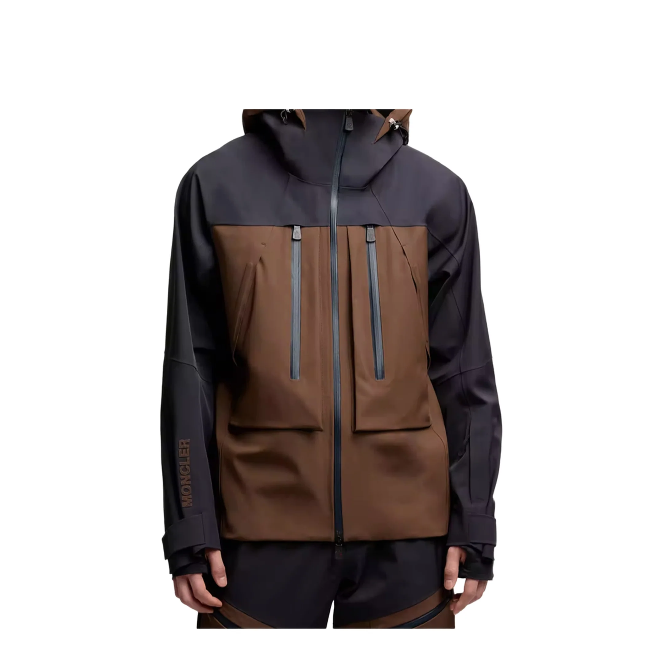 Navy and Brown Casual Jacket - Image 2