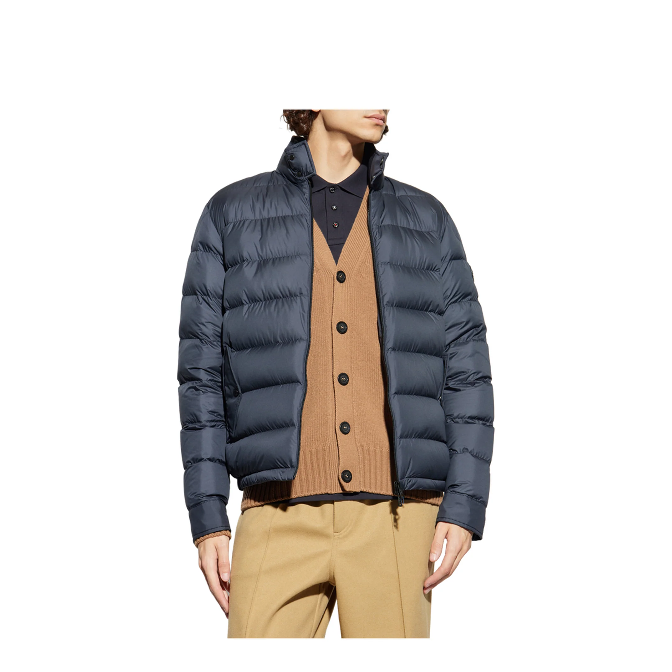Navy Blue Phrier Short Down Jacket - Image 3