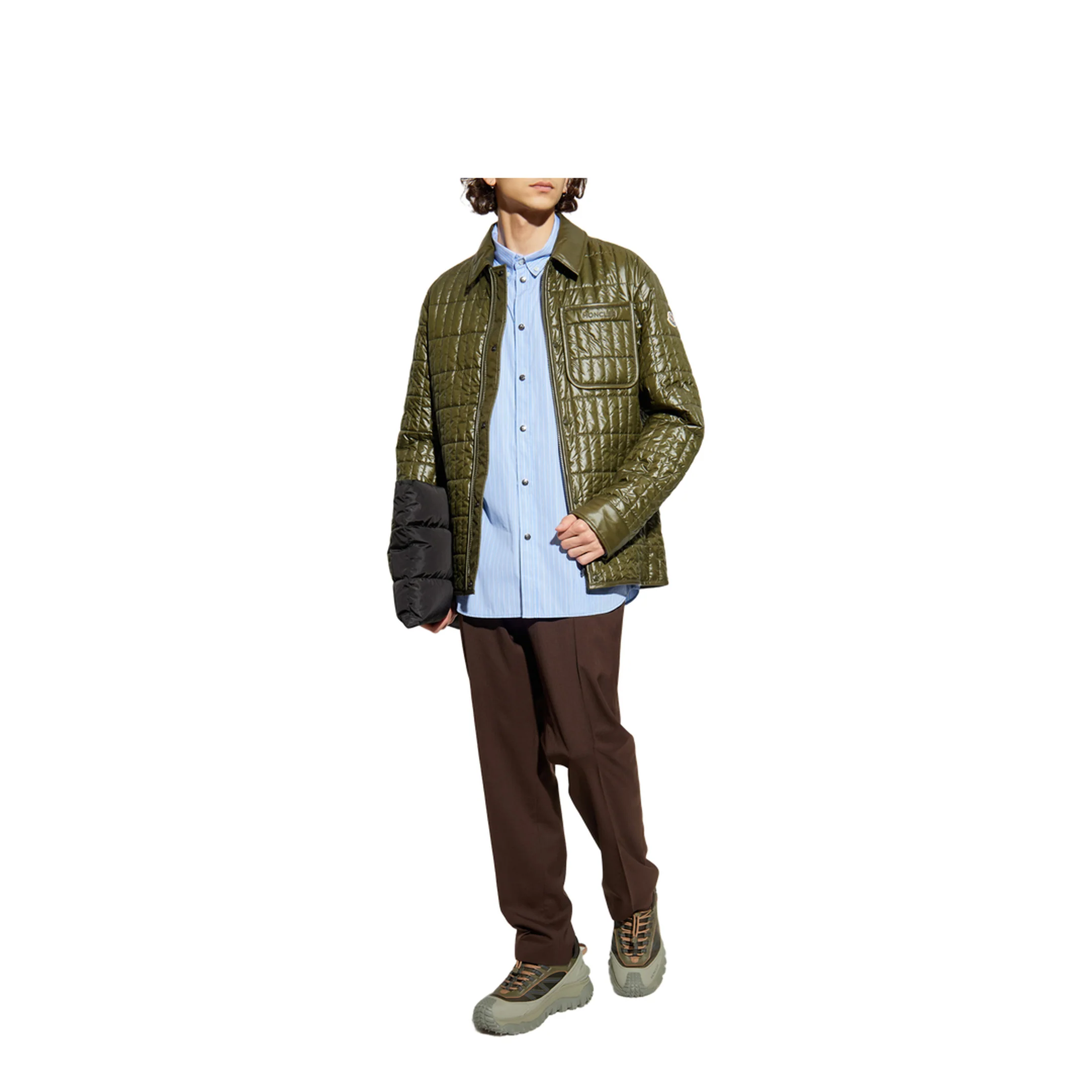 Olive Green Madiere Padded Shirt Jacket - Image 2