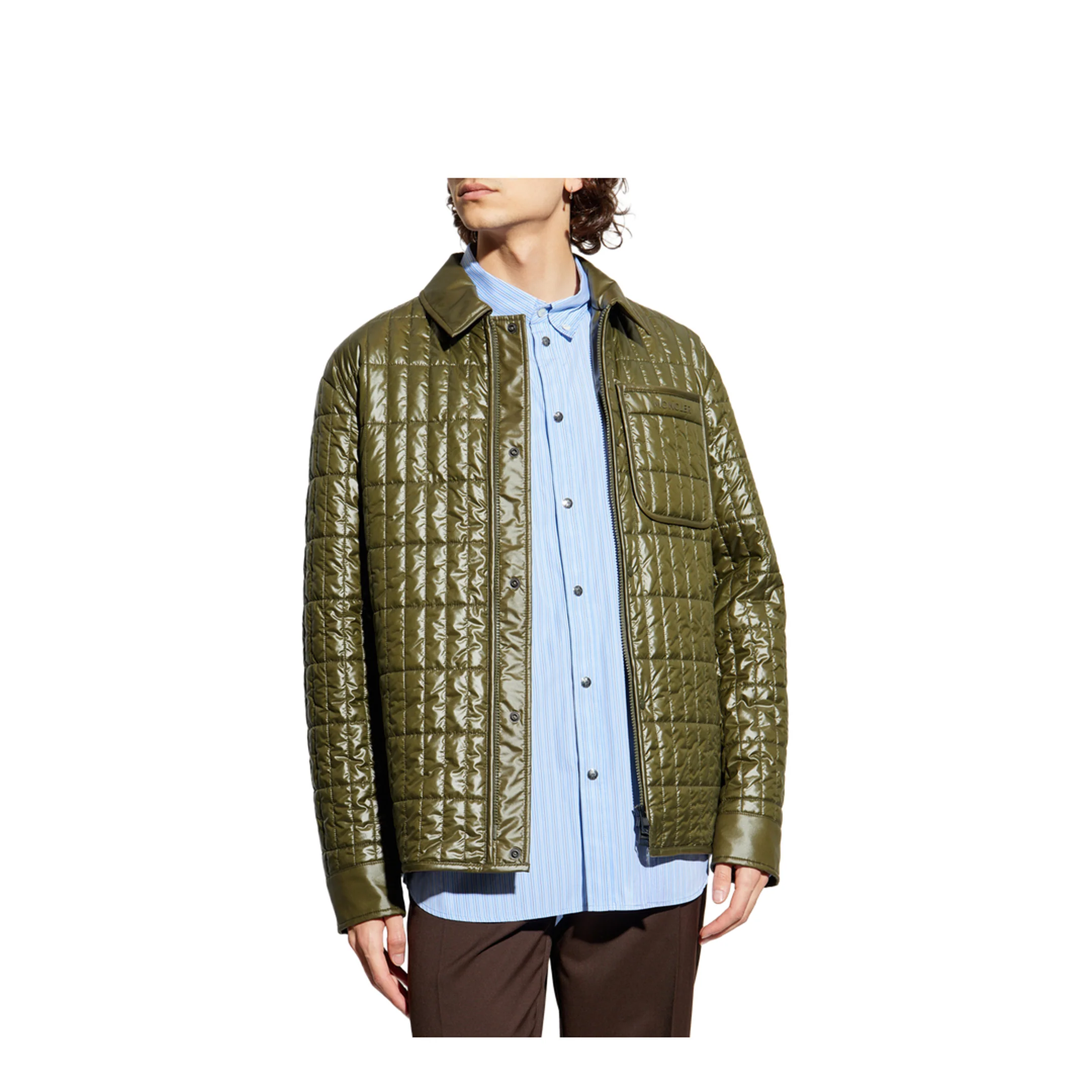 Olive Green Madiere Padded Shirt Jacket - Image 3