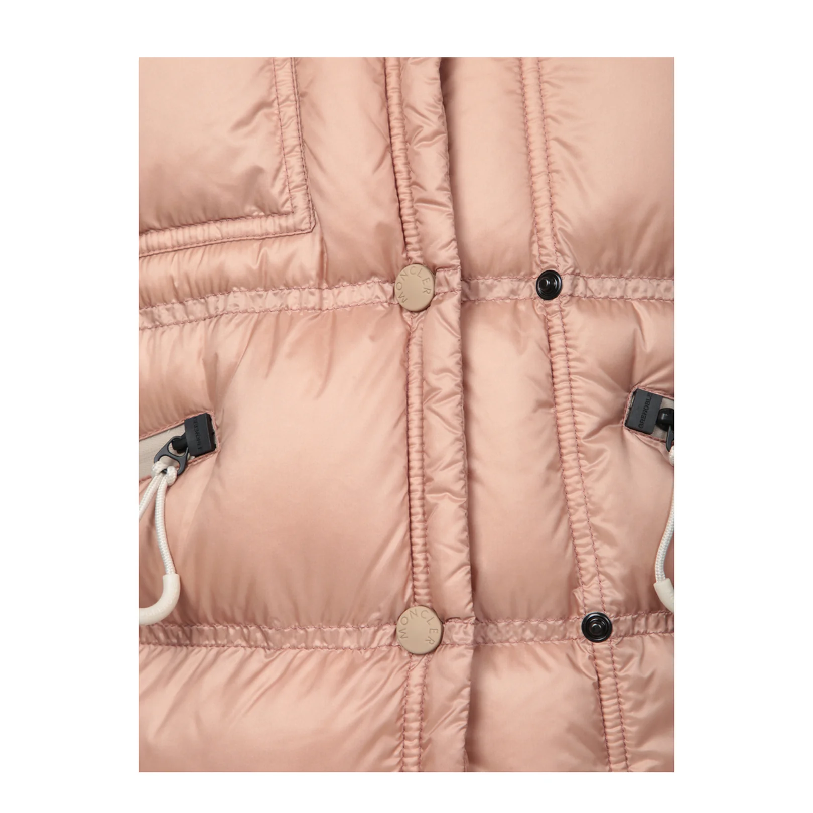 Quilted High Collar Zippered Pockets Jacket - Image 4