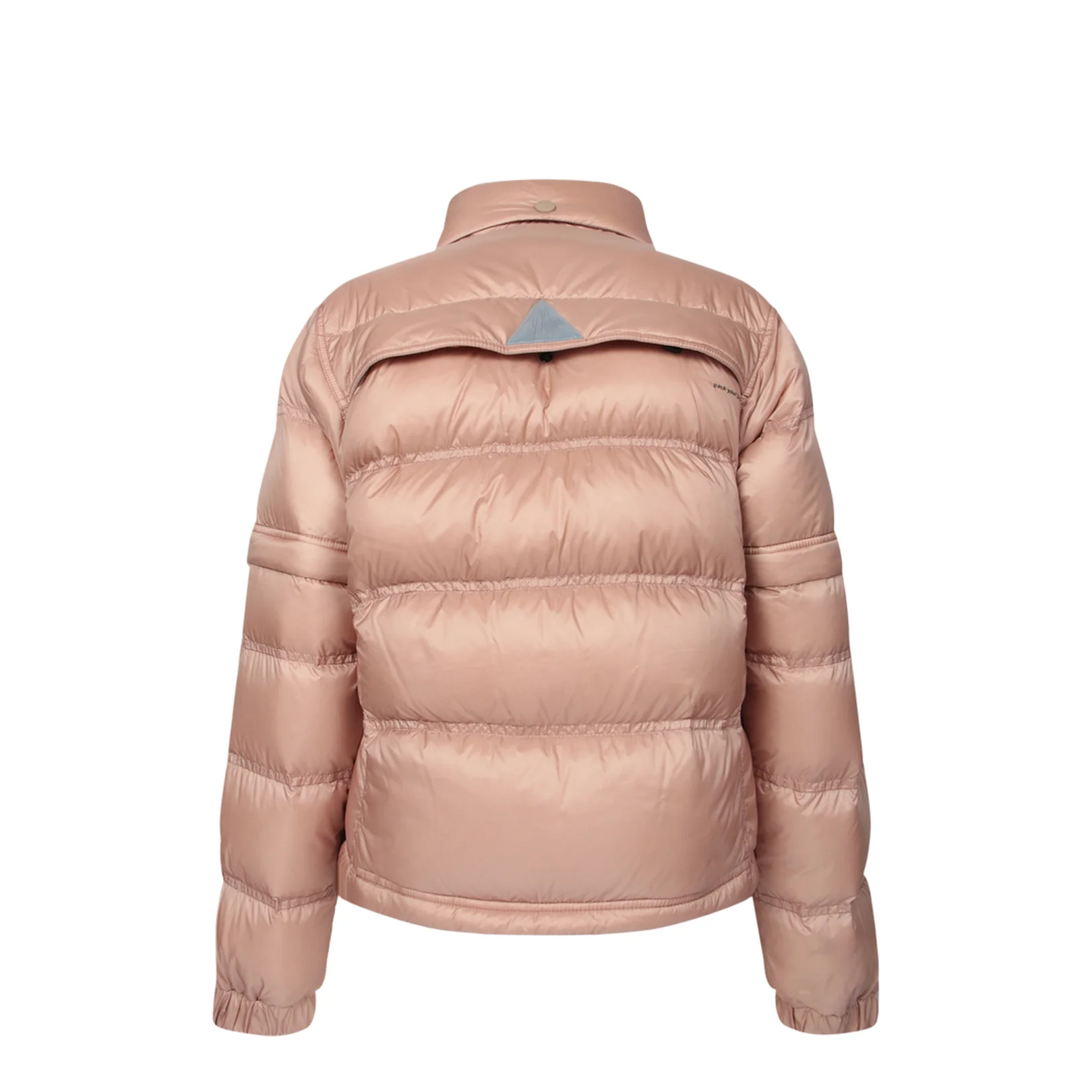 Quilted High Collar Zippered Pockets Jacket - Image 5