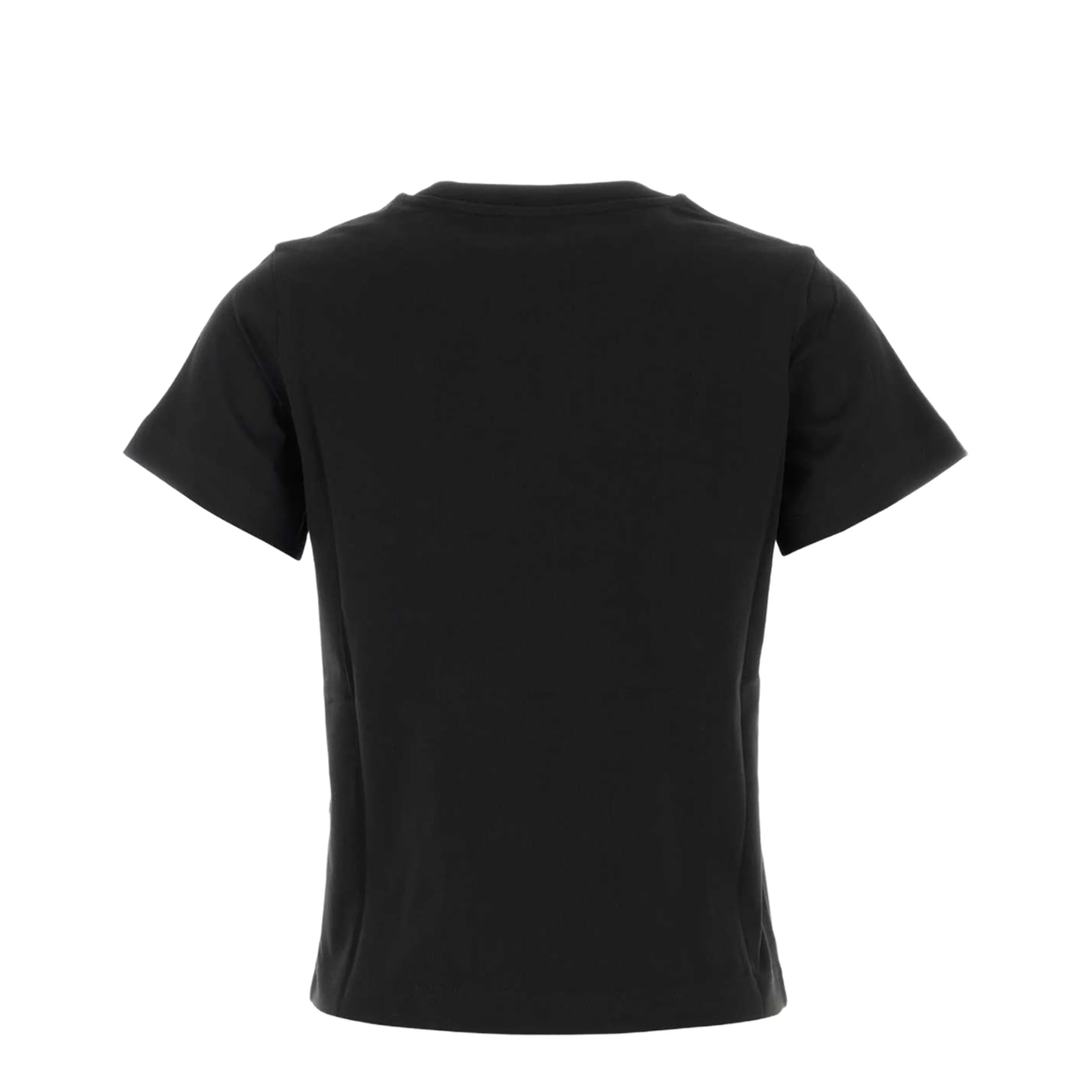 Embroidered Heart Logo Cotton T-Shirt Black - Image 2