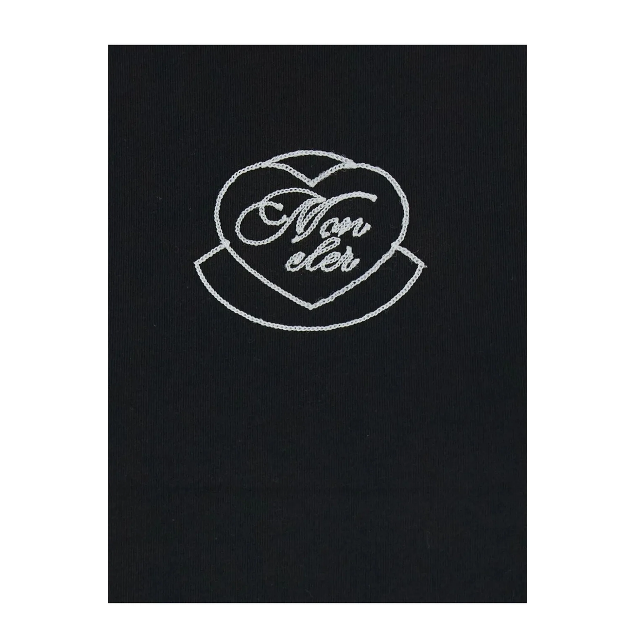 Embroidered Heart Logo Cotton T-Shirt Black - Image 3