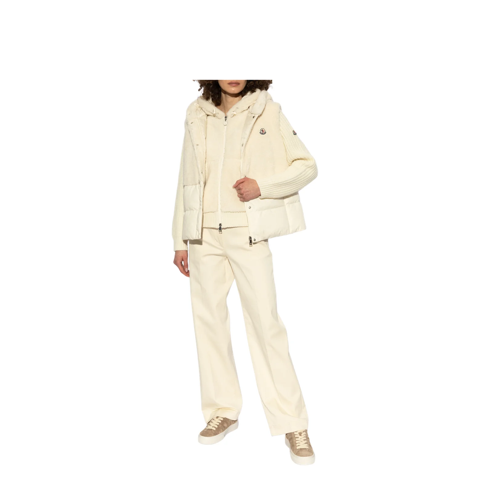 White Ivory Cotton Gabardine Straight Leg Trousers - Image 2
