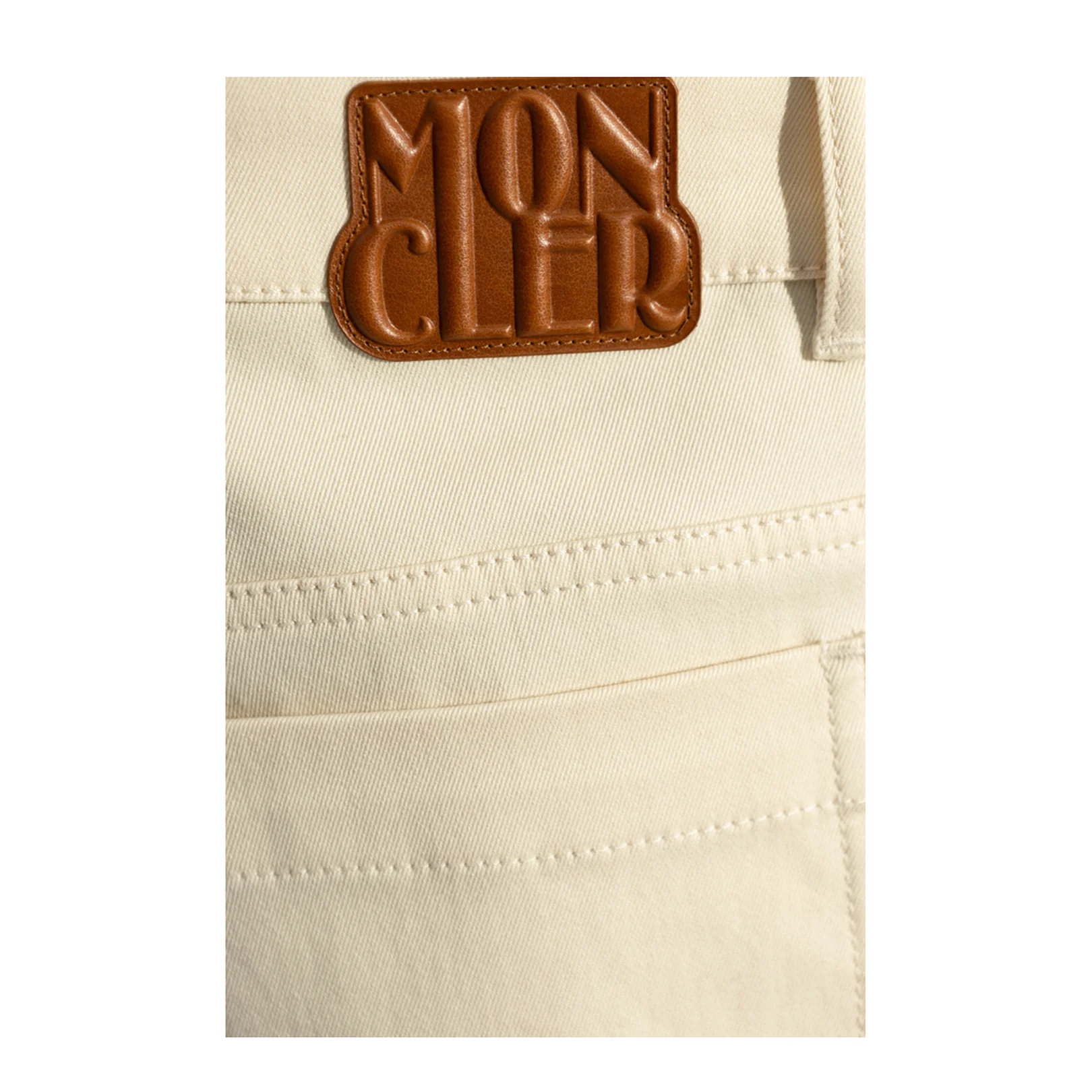 White Ivory Cotton Gabardine Straight Leg Trousers - Image 5