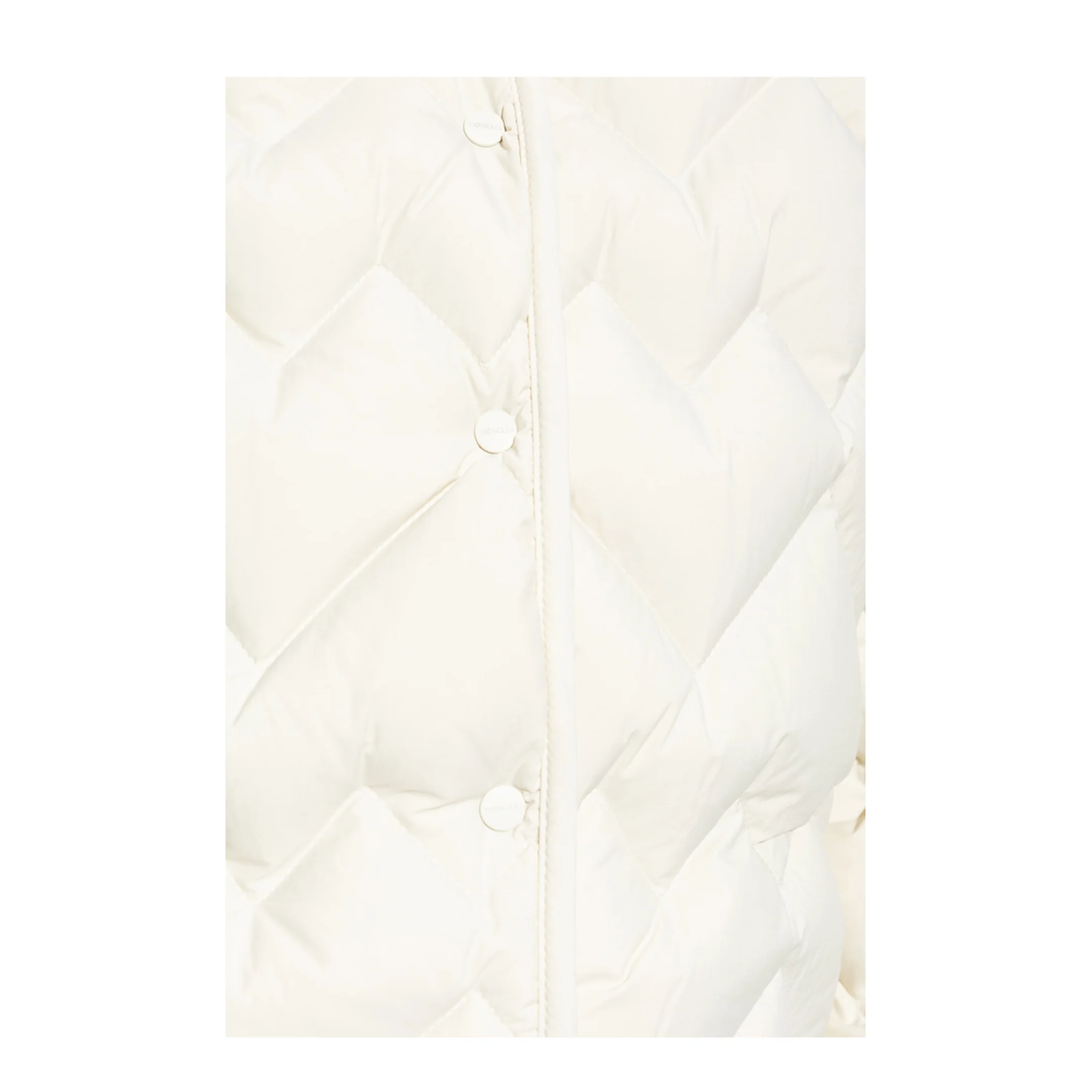 White Senevee Heart-Quilted Short Down Jacket - Image 5