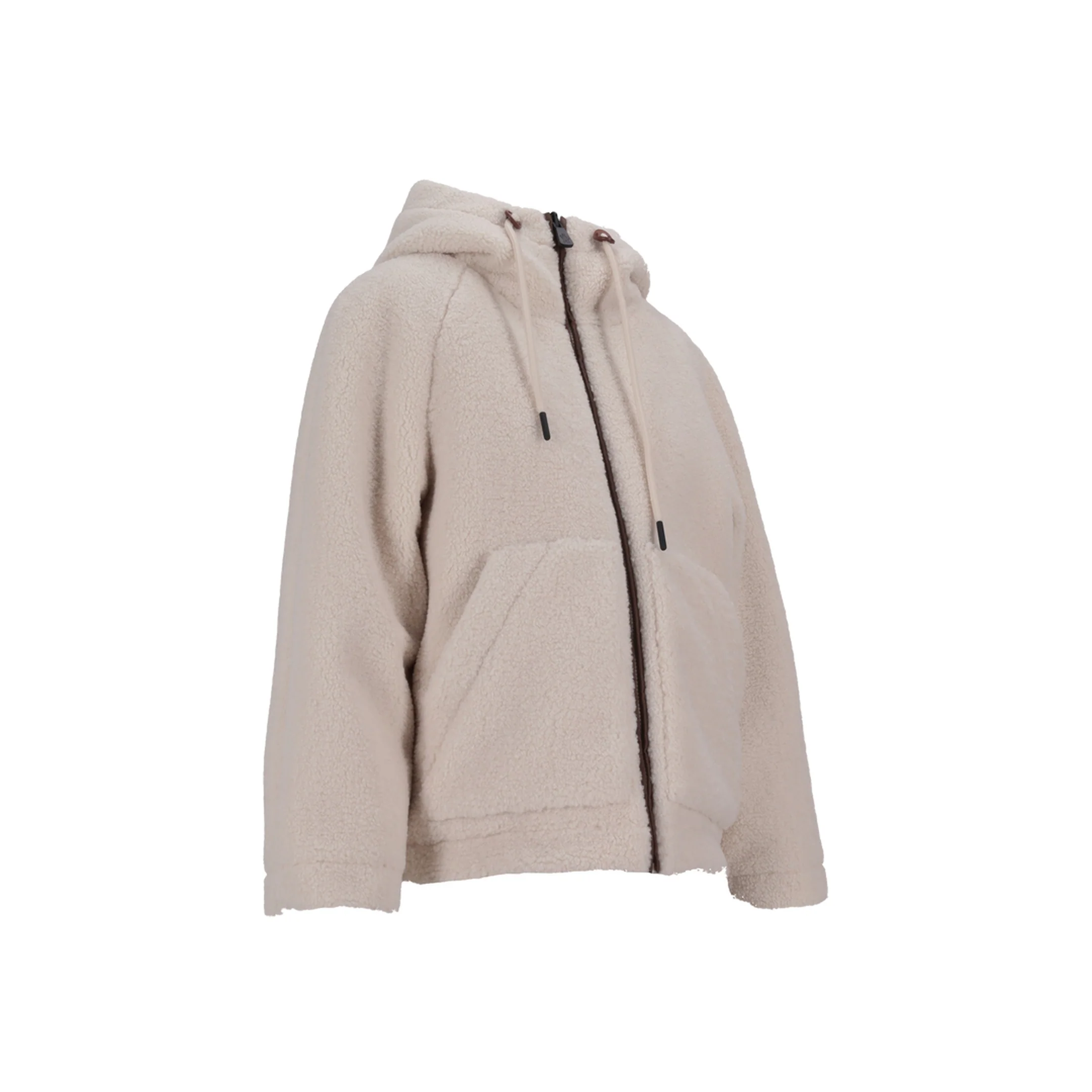 White Yushan Reversible Teddy Short Padded Jacket - Image 2