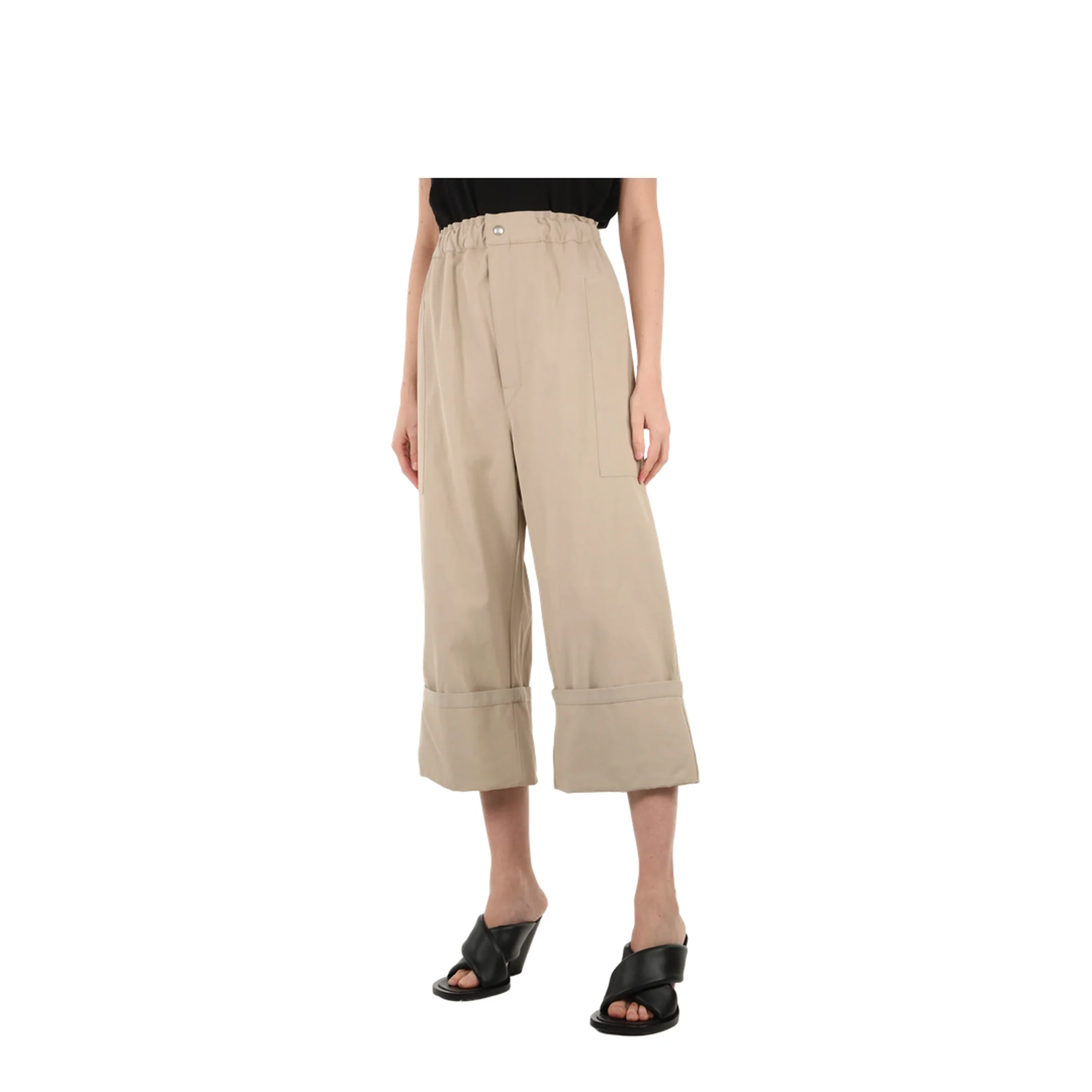 Wide Leg Beige Pants - Image 3
