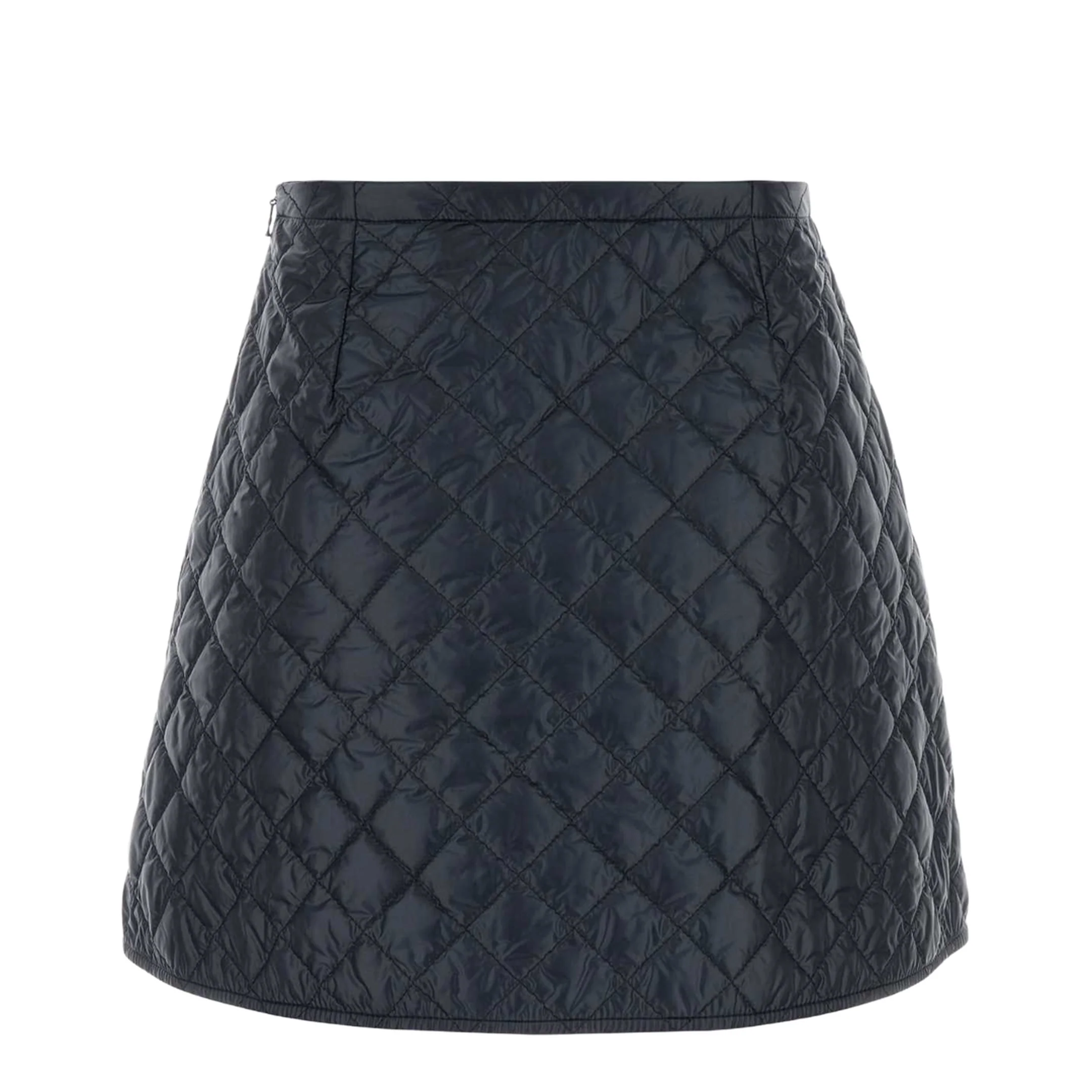 Diamond-Quilted Mini Skirt Navy Blue - Image 2