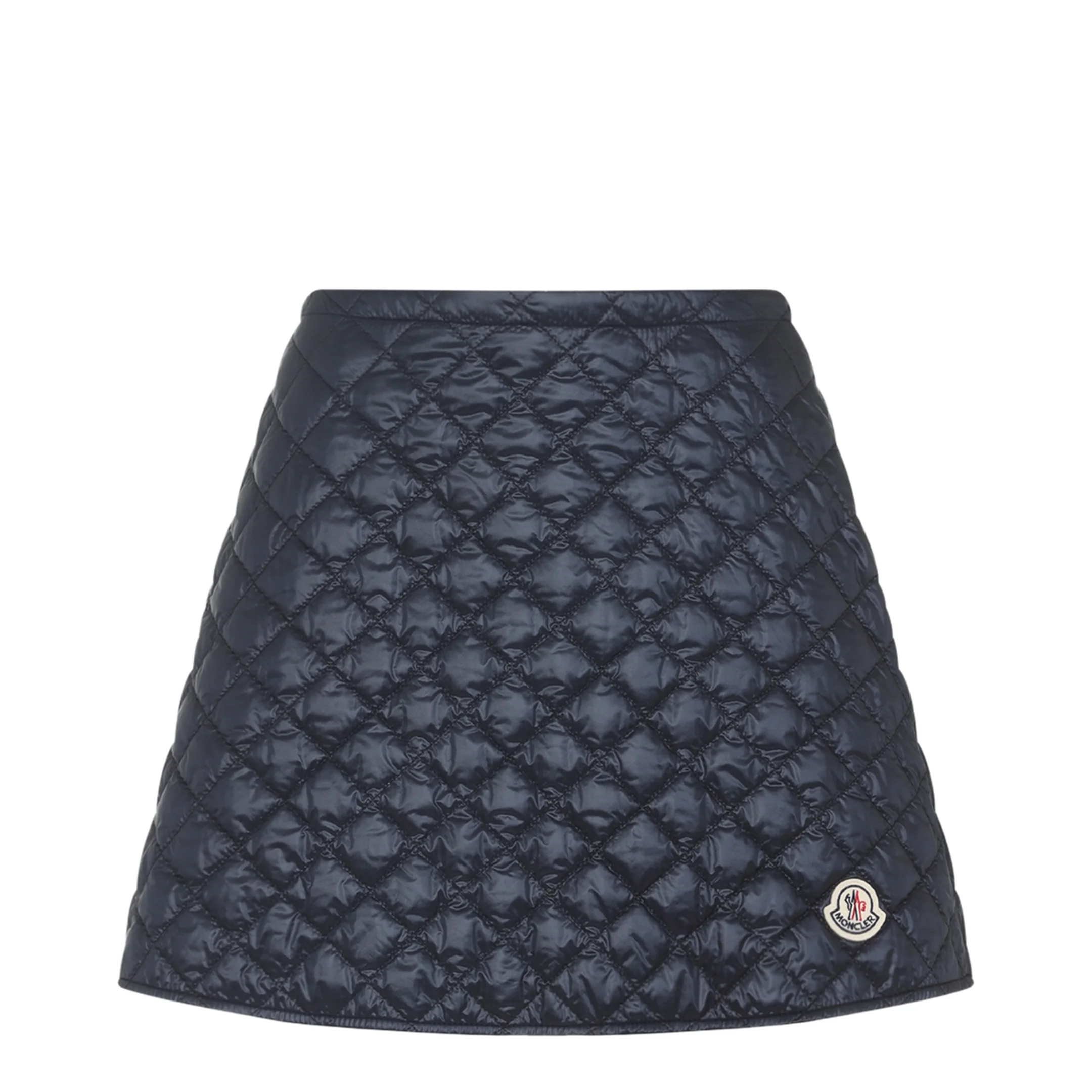 Diamond-Quilted Mini Skirt Navy Blue - Image 4