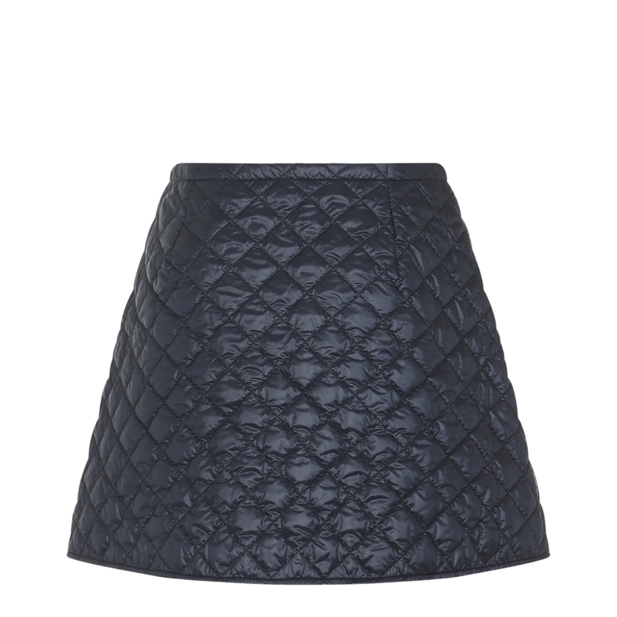 Diamond-Quilted Mini Skirt Navy Blue - Image 5