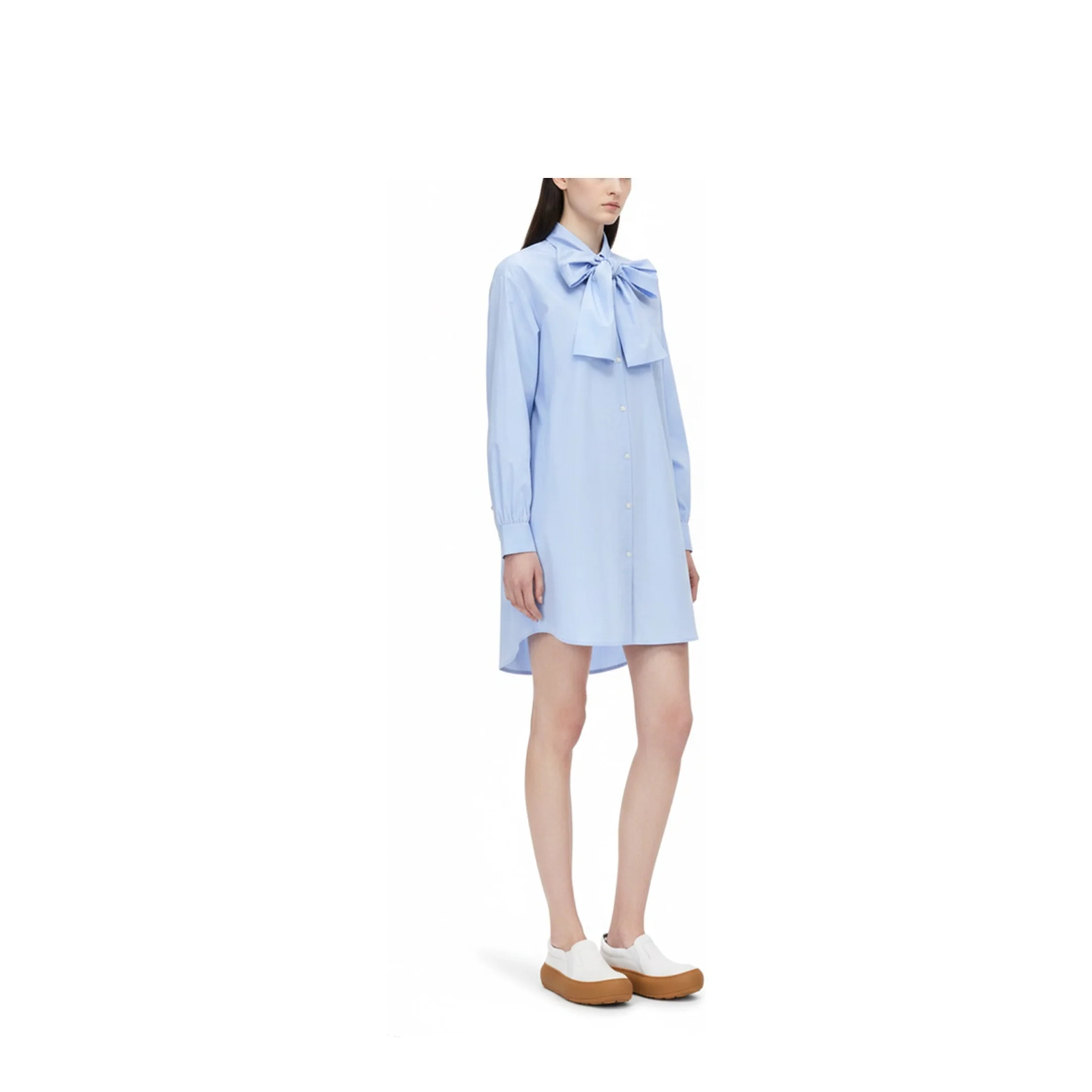 Bow-Detail Mini Shirt Dress - Image 2