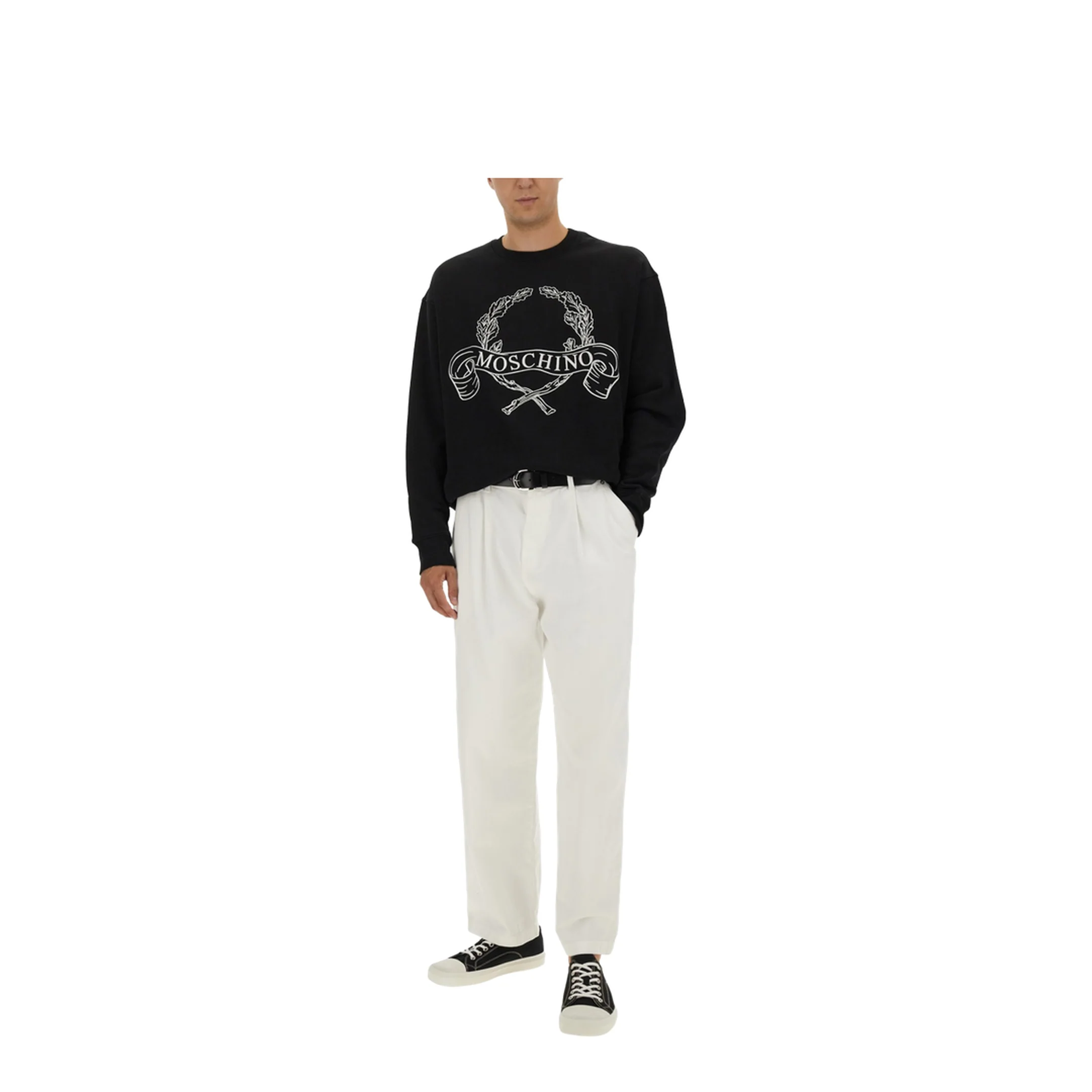 Sweatshirt with Laurel Crown Logo Embroidery - Image 2