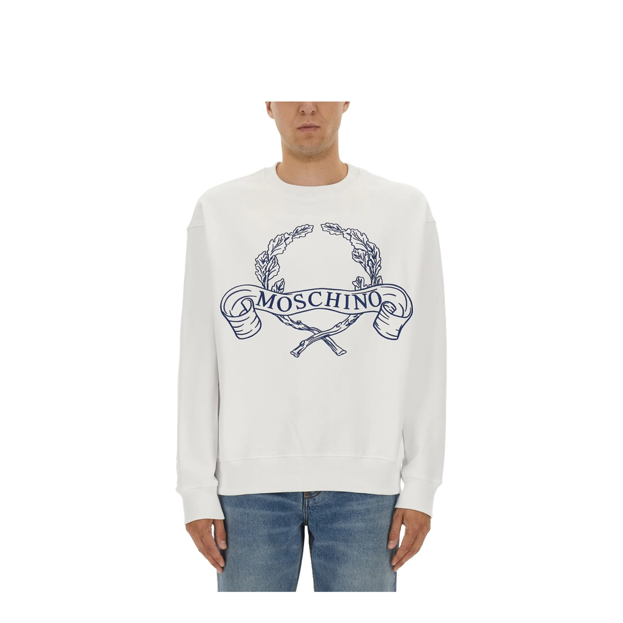 Sweatshirt with Laurel Crown Logo Embroidery