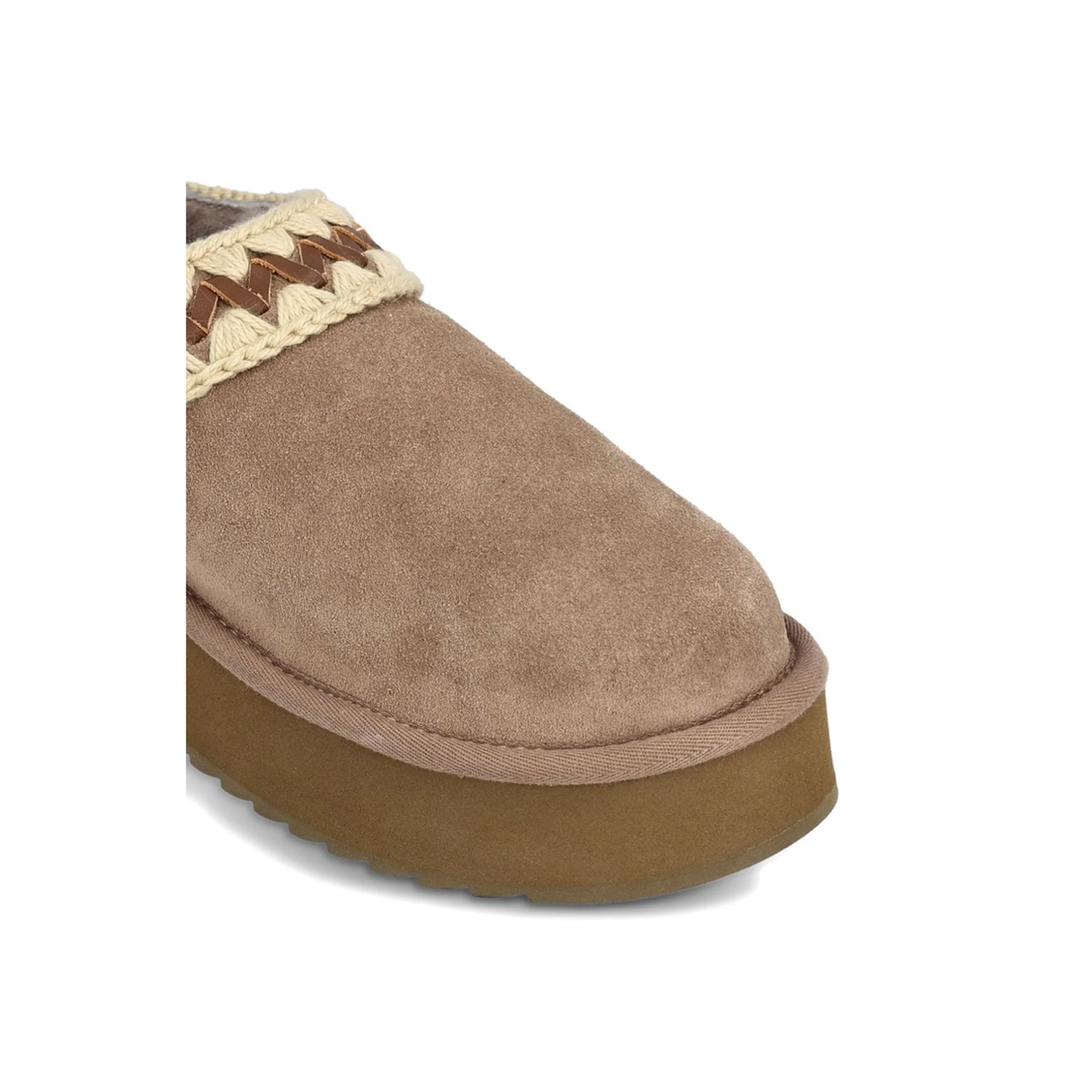 Platform Clog Suede Leather Stitching - Image 4