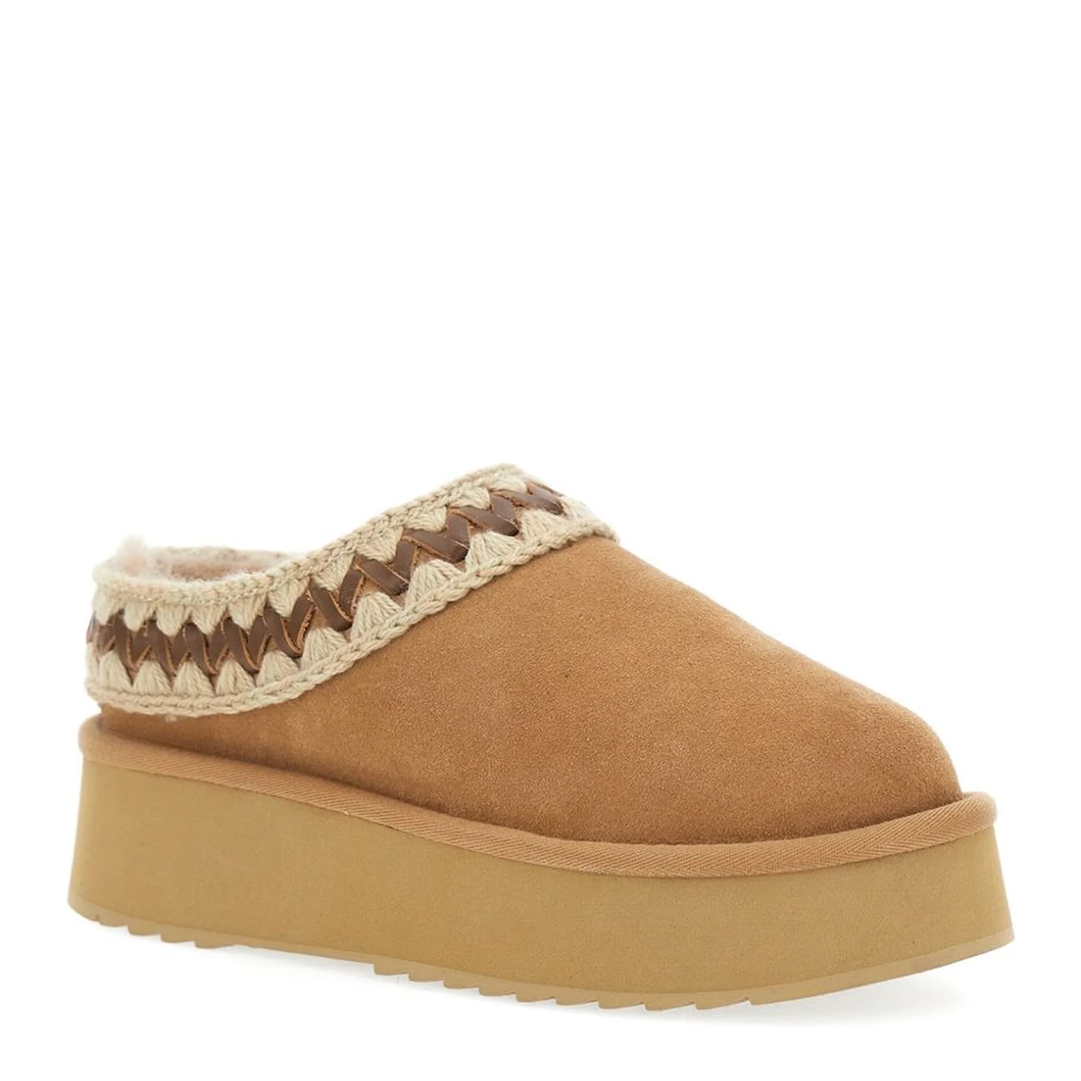 Platform Clog Suede Leather Stitching - Image 2
