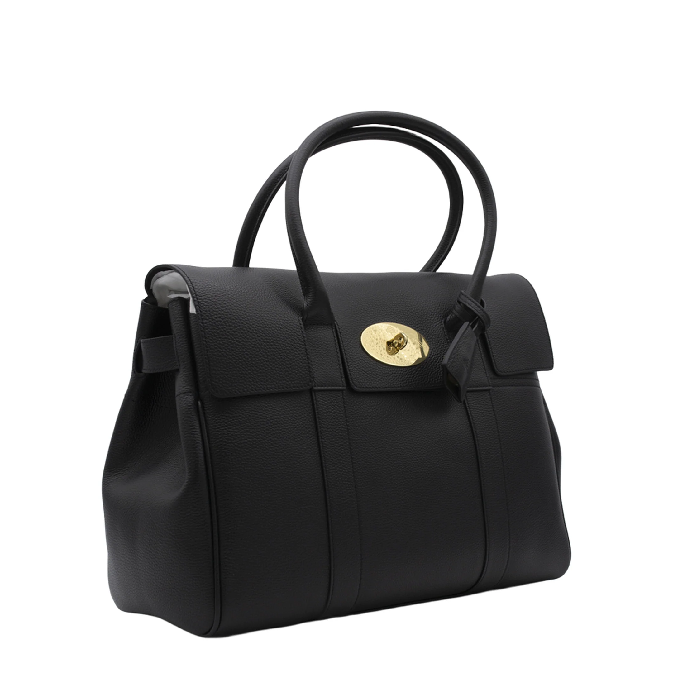 Bayswater Small Grain Leather Handbag - Black - Image 4