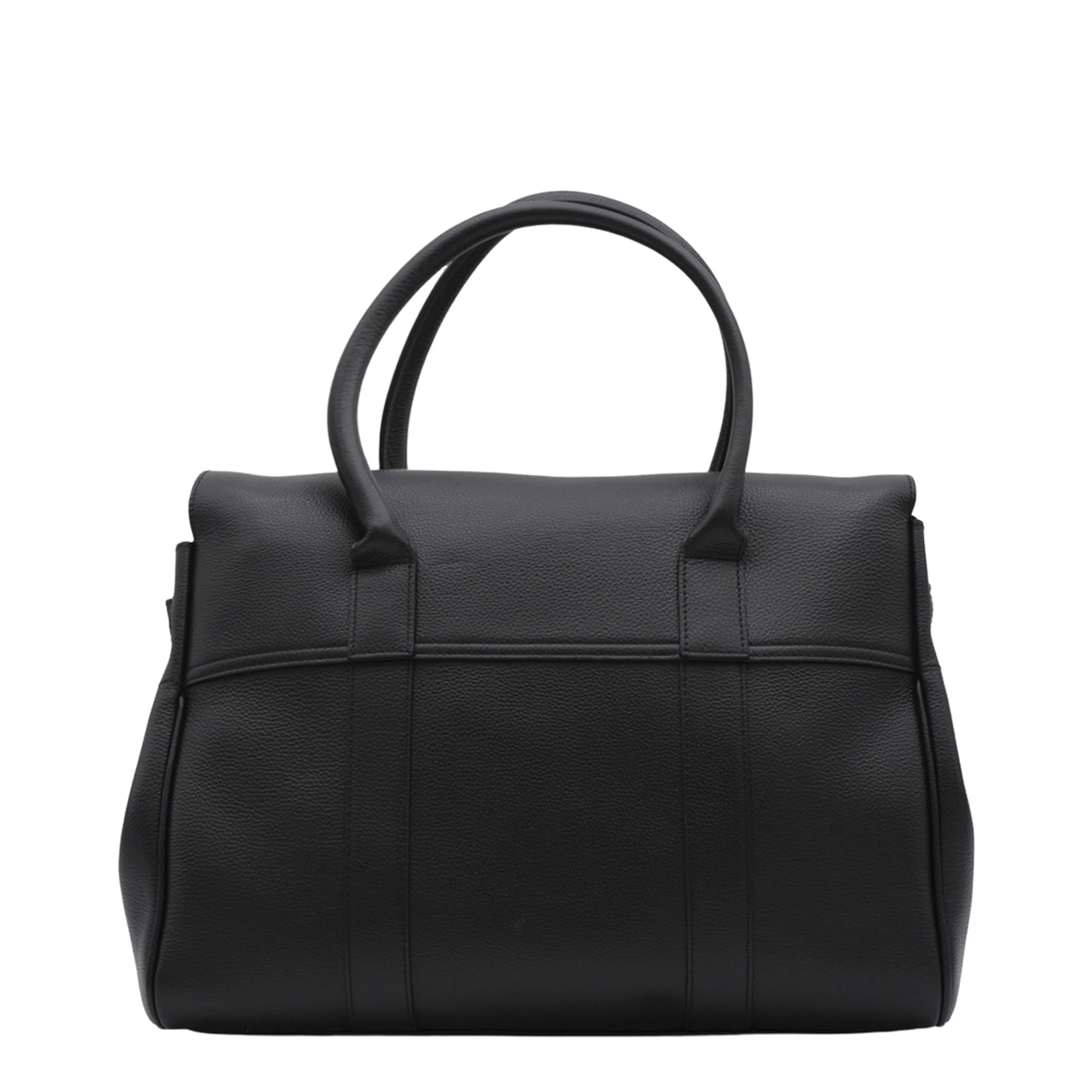 Bayswater Small Grain Leather Handbag - Black - Image 5