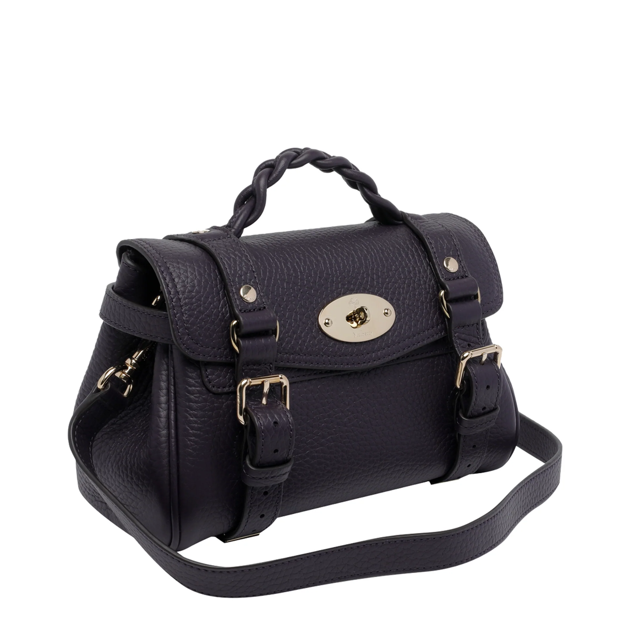Alexa Black Heavy Grain Mini Crossbody Bag - Black - Image 3