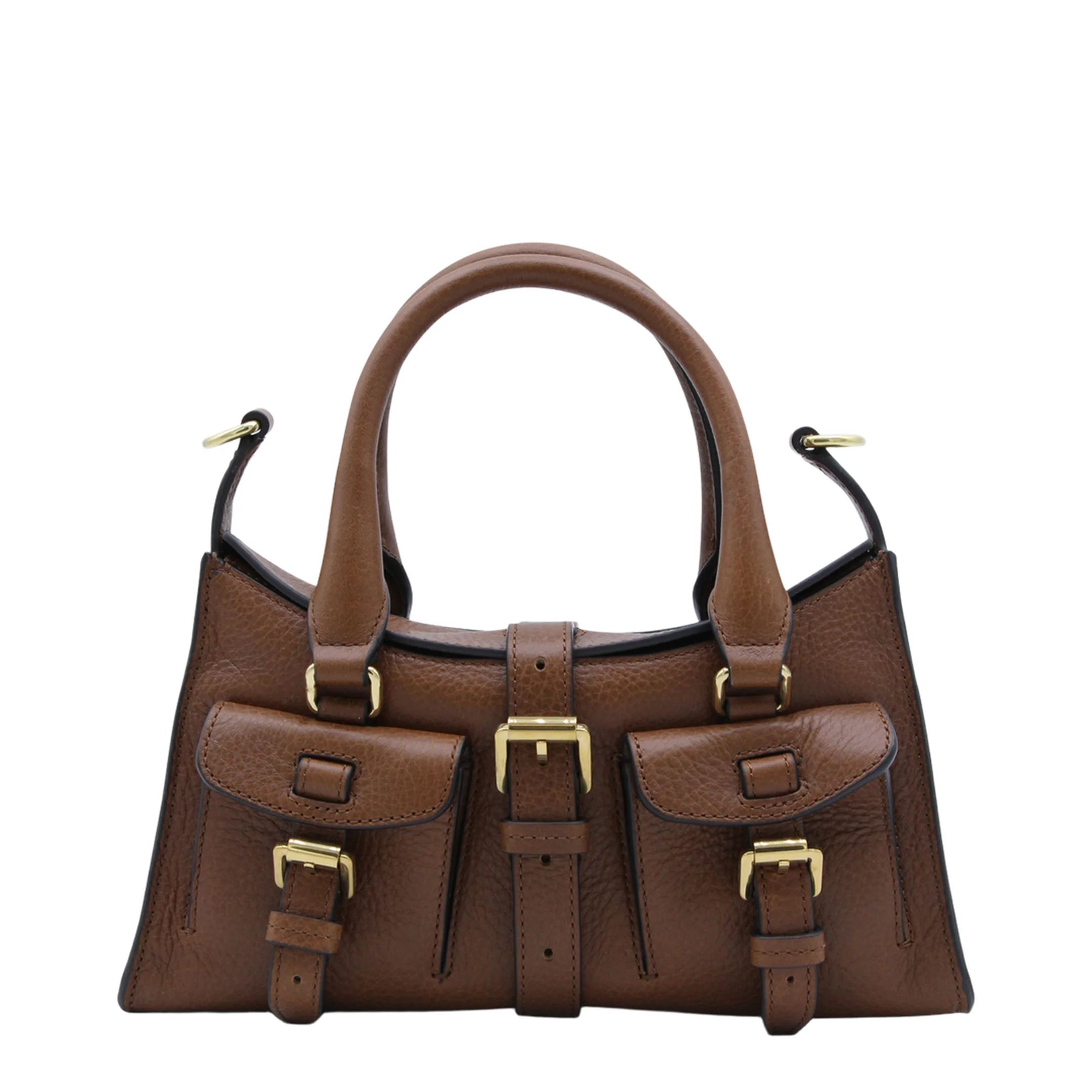 Roxanne Mini Leather Handbag - Brown - Image 5