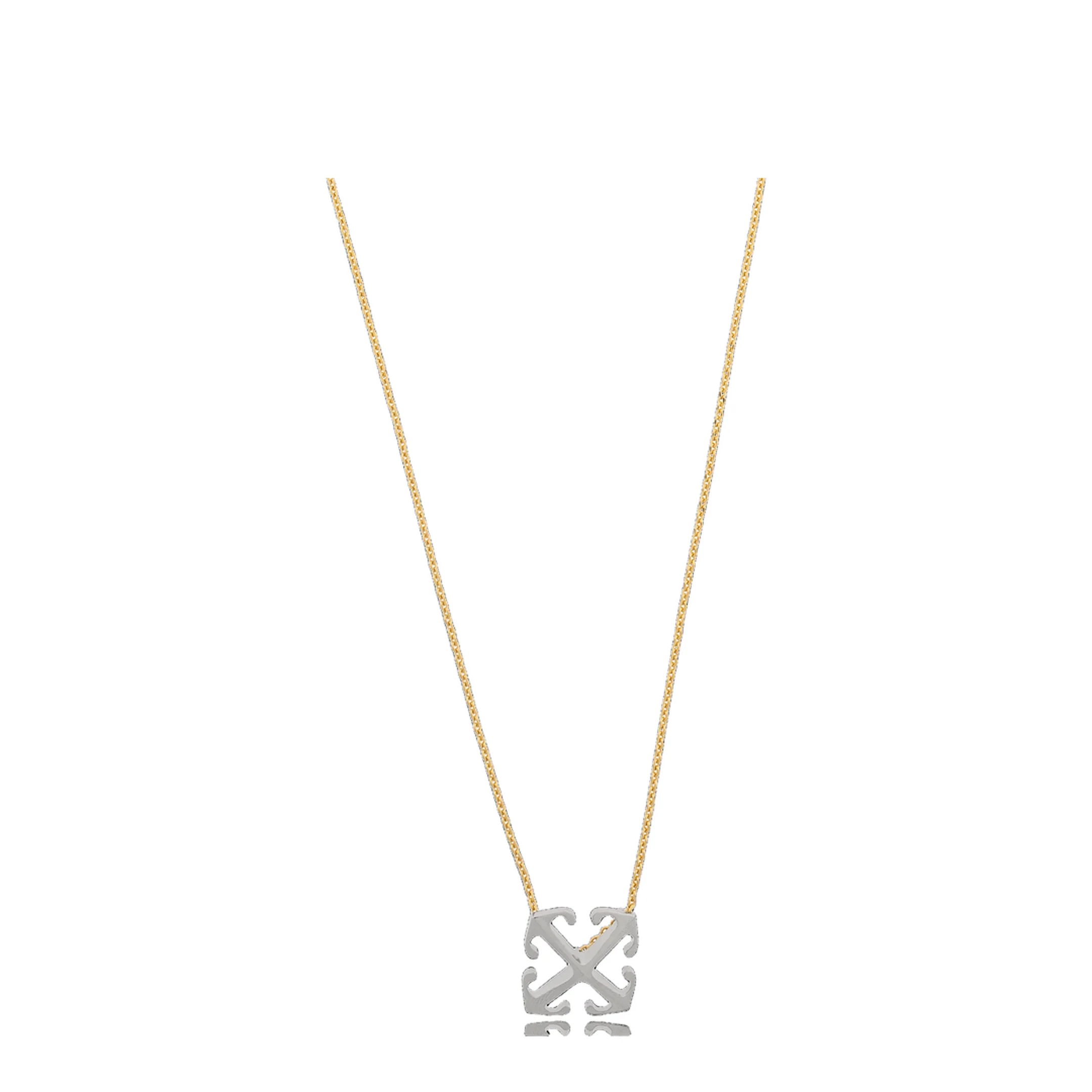 Bicolor Arrow Pendant Necklace in Gold - Image 2