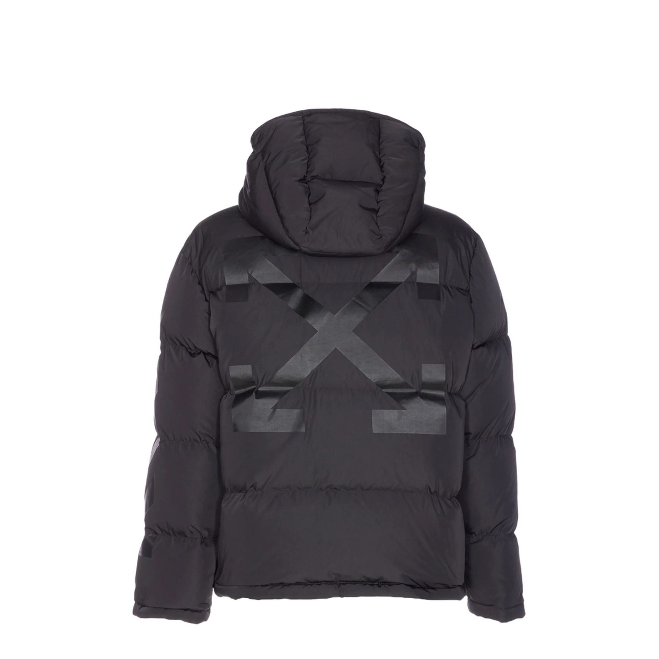 Black Short Down Jacket with Arrows Icons - Image 2