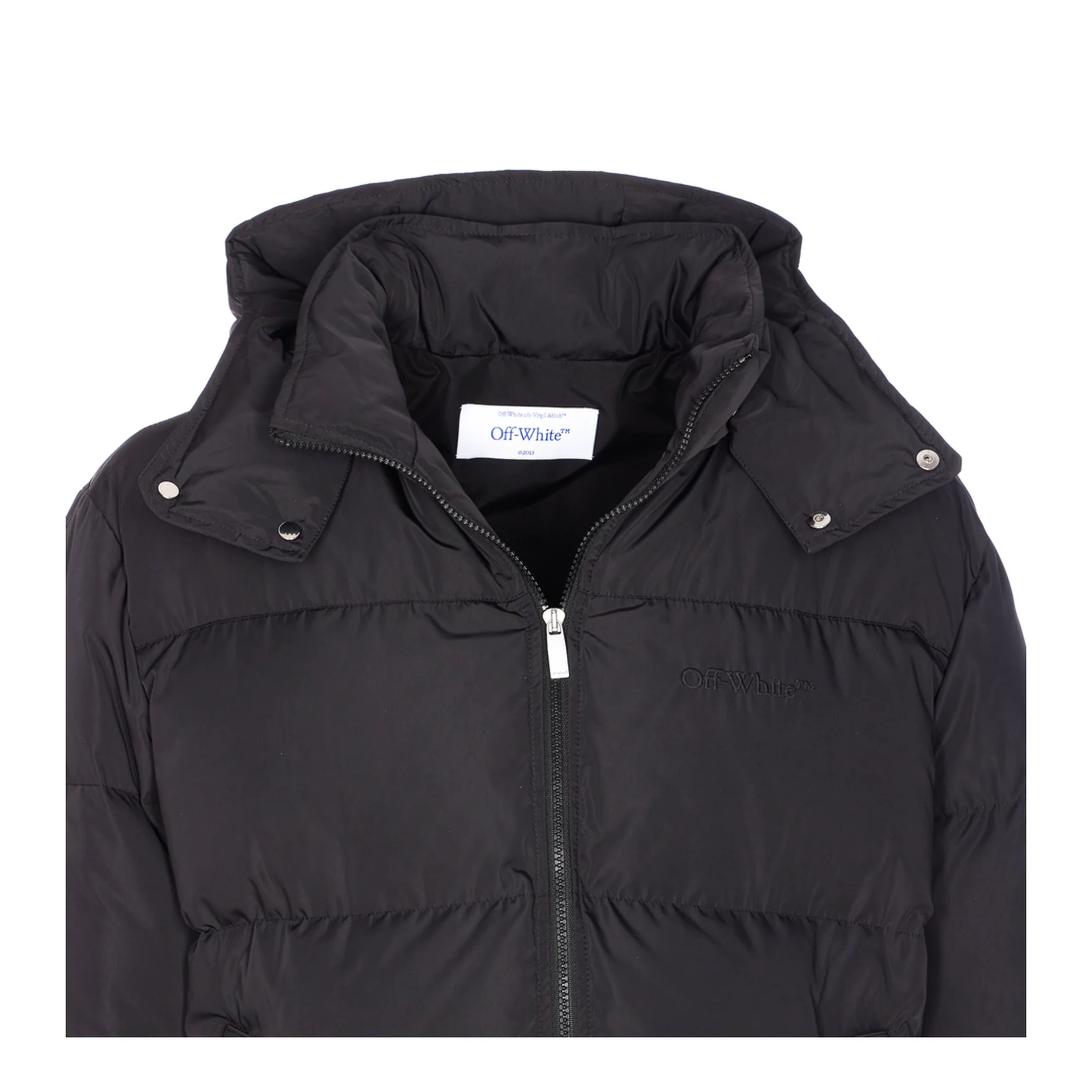 Black Short Down Jacket with Arrows Icons - Image 4