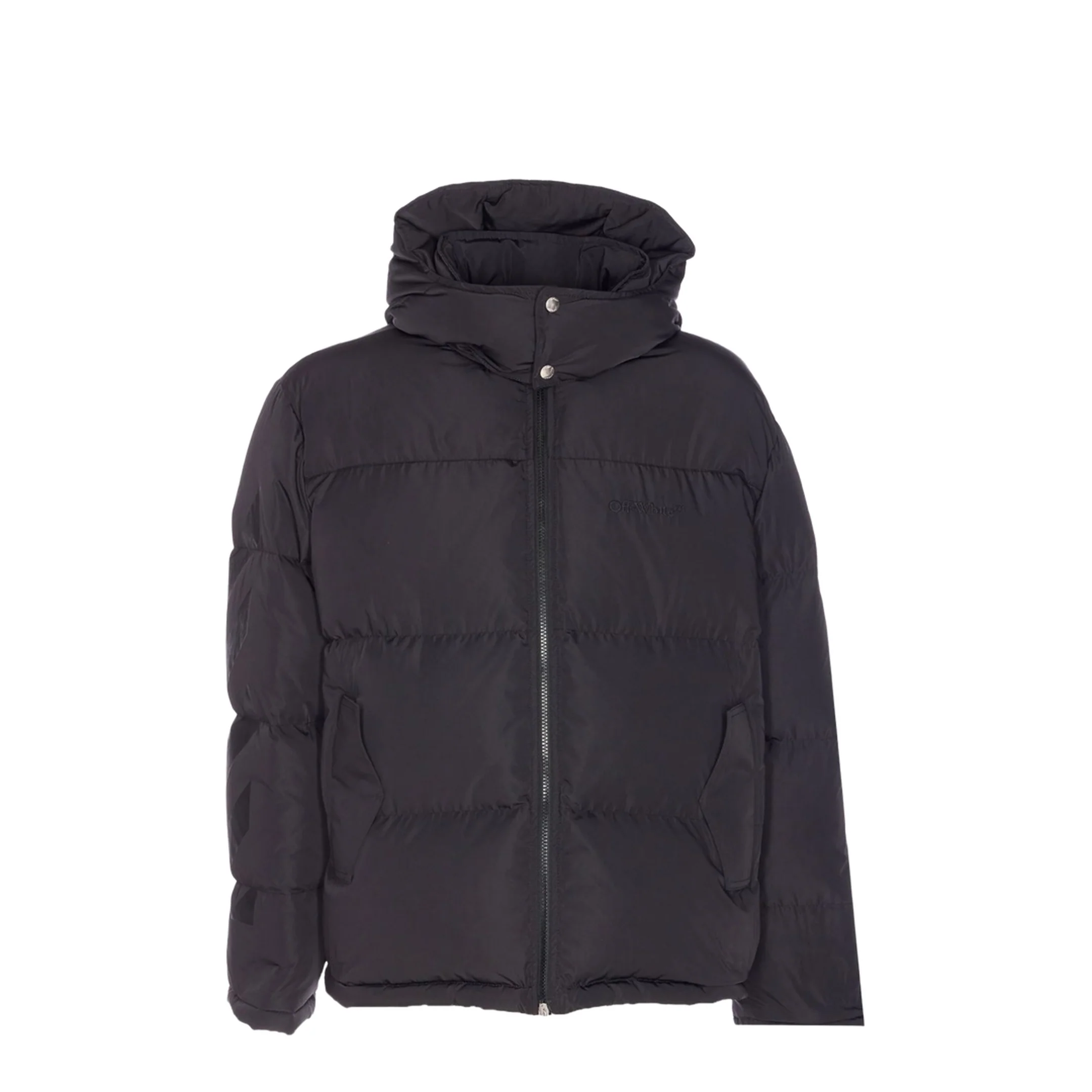 Black Short Down Jacket with Arrows Icons - Image 5