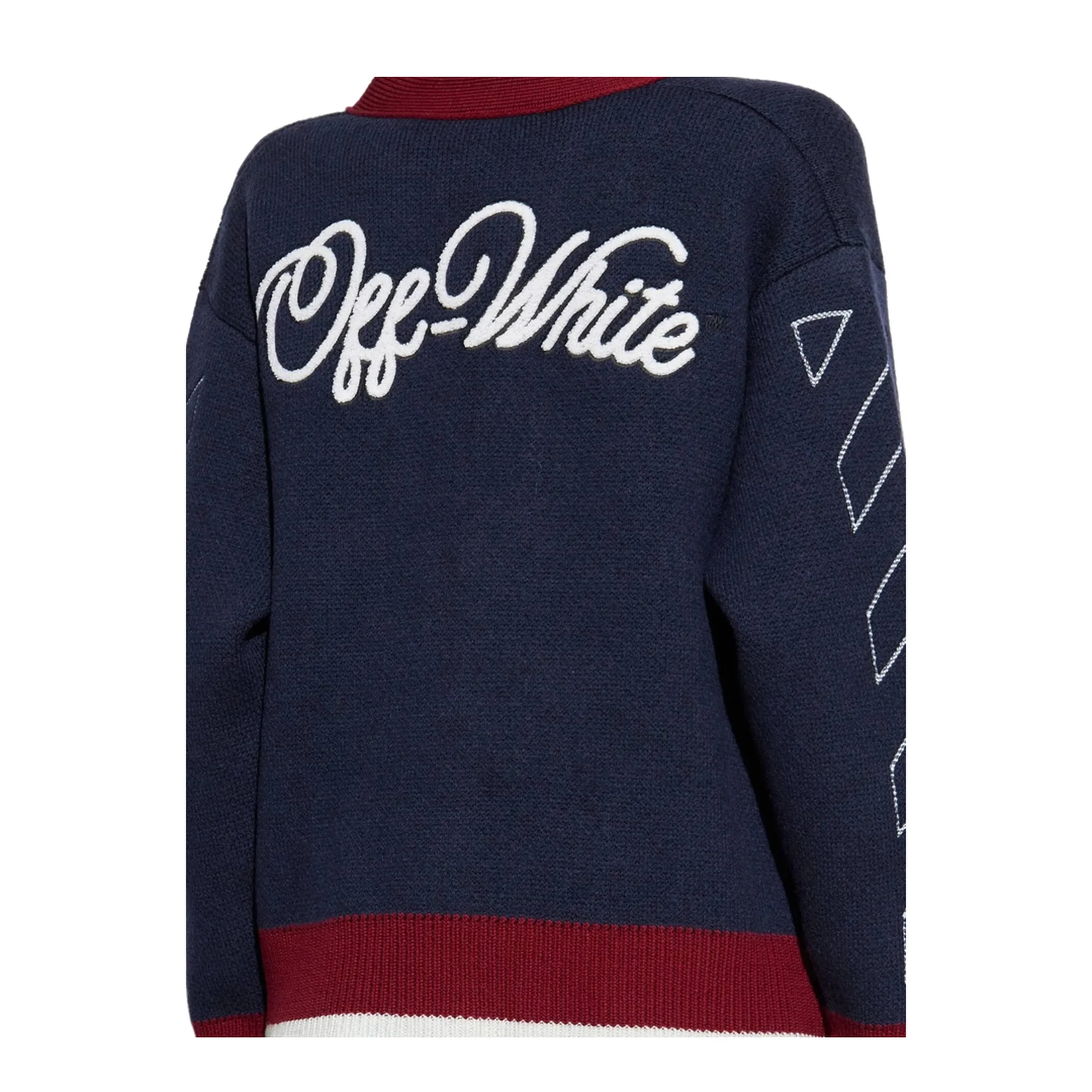 Jacquard Knit Varsity Cardigan - Image 3