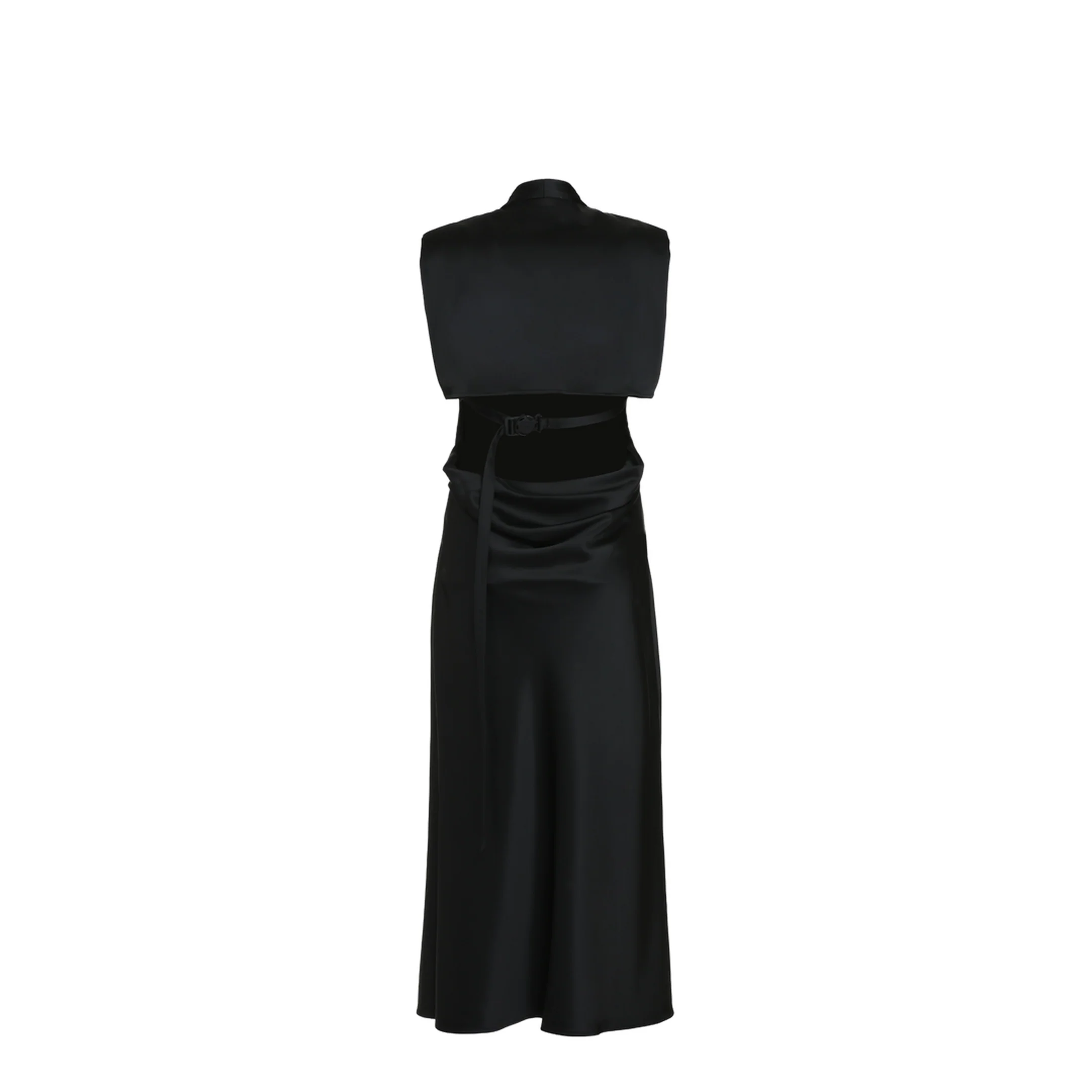 Satin Dress Decorative Cross Black - Image 3
