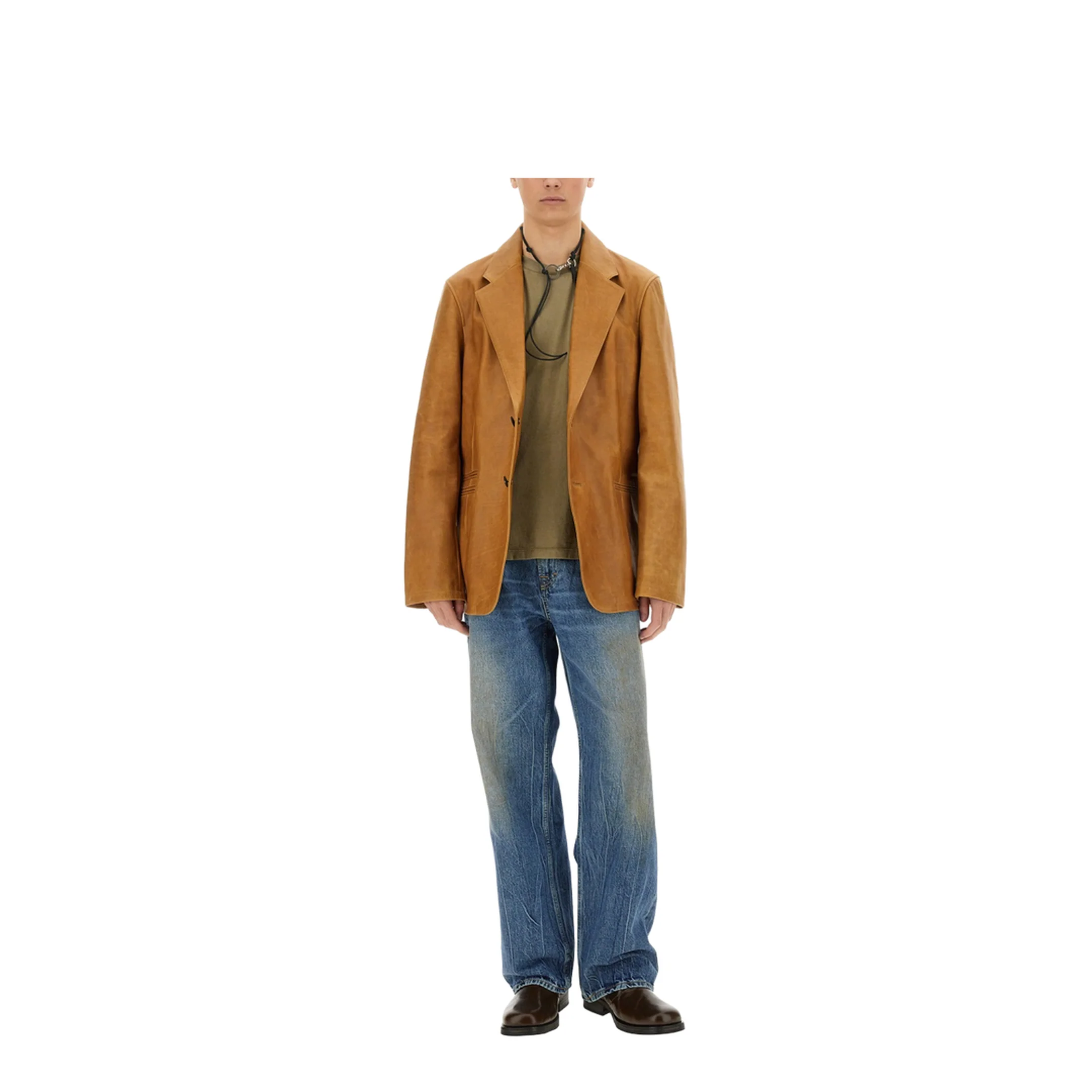 Leather Opening Blazer - Image 2