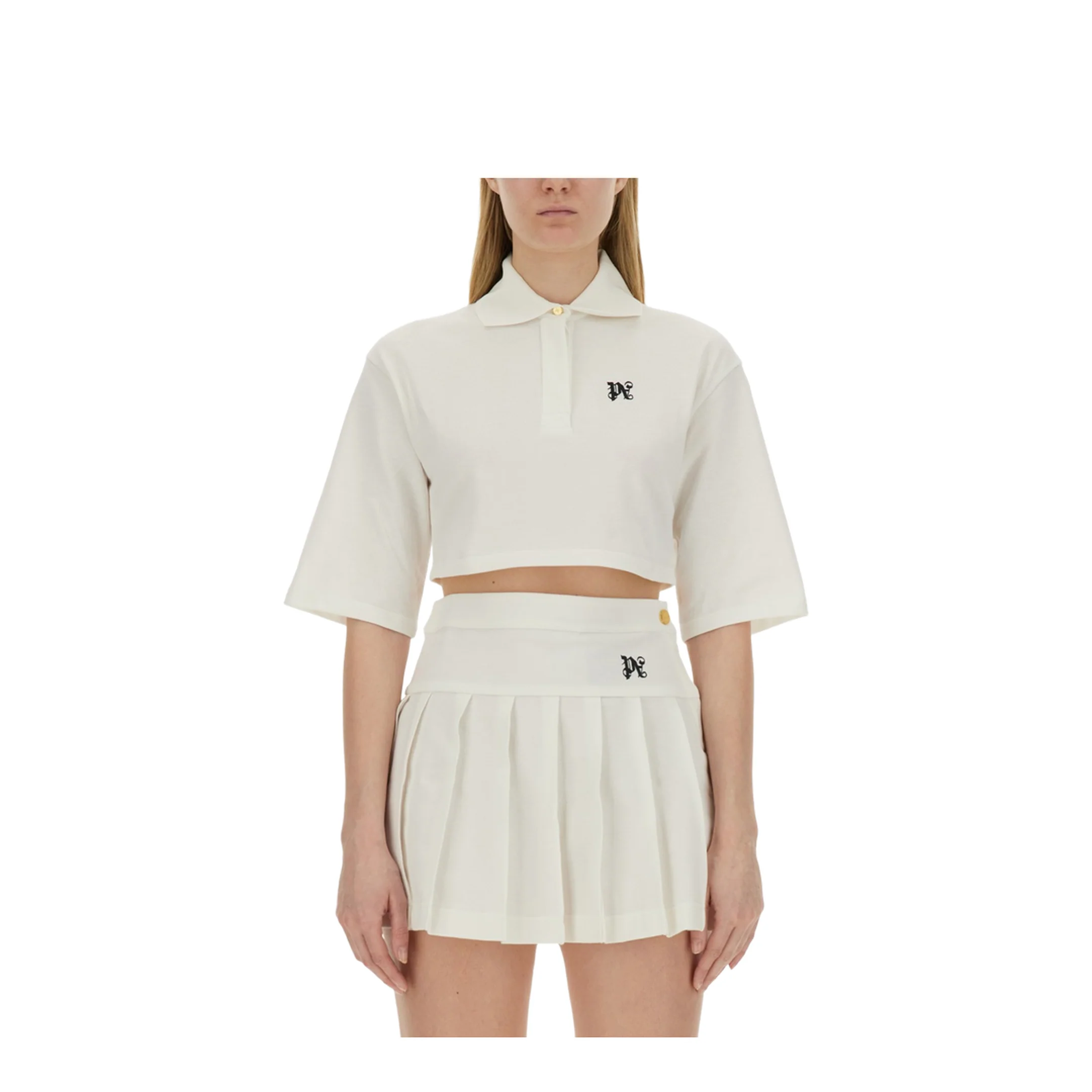 Monogram Cropped Polo Shirt
