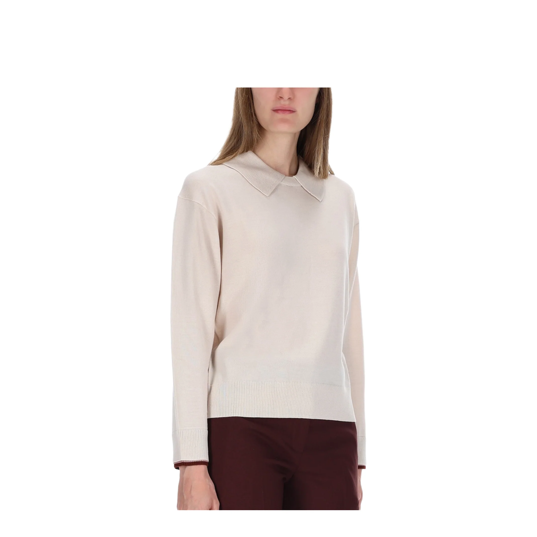 Knitted Collar Sweater - Image 3