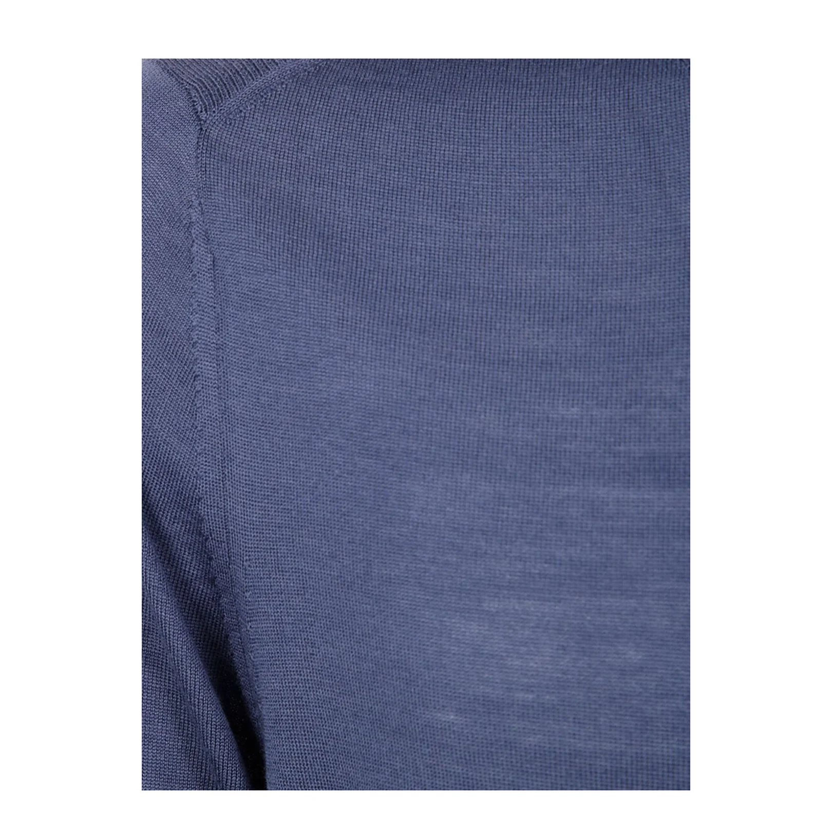 Petrol Blue Merino Wool Crew Neck Sweater - Image 2