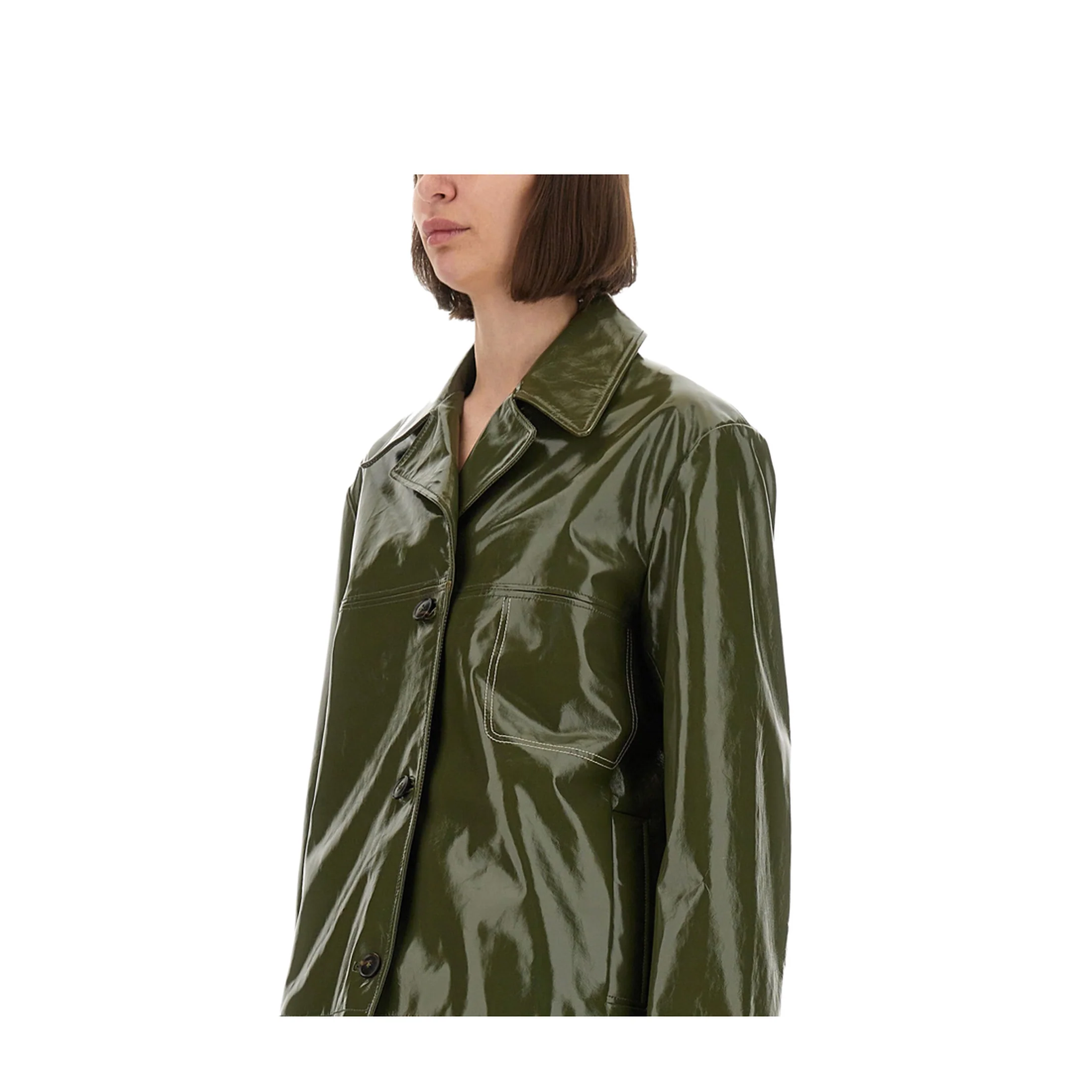 Shiny Leather Jacket - Image 4