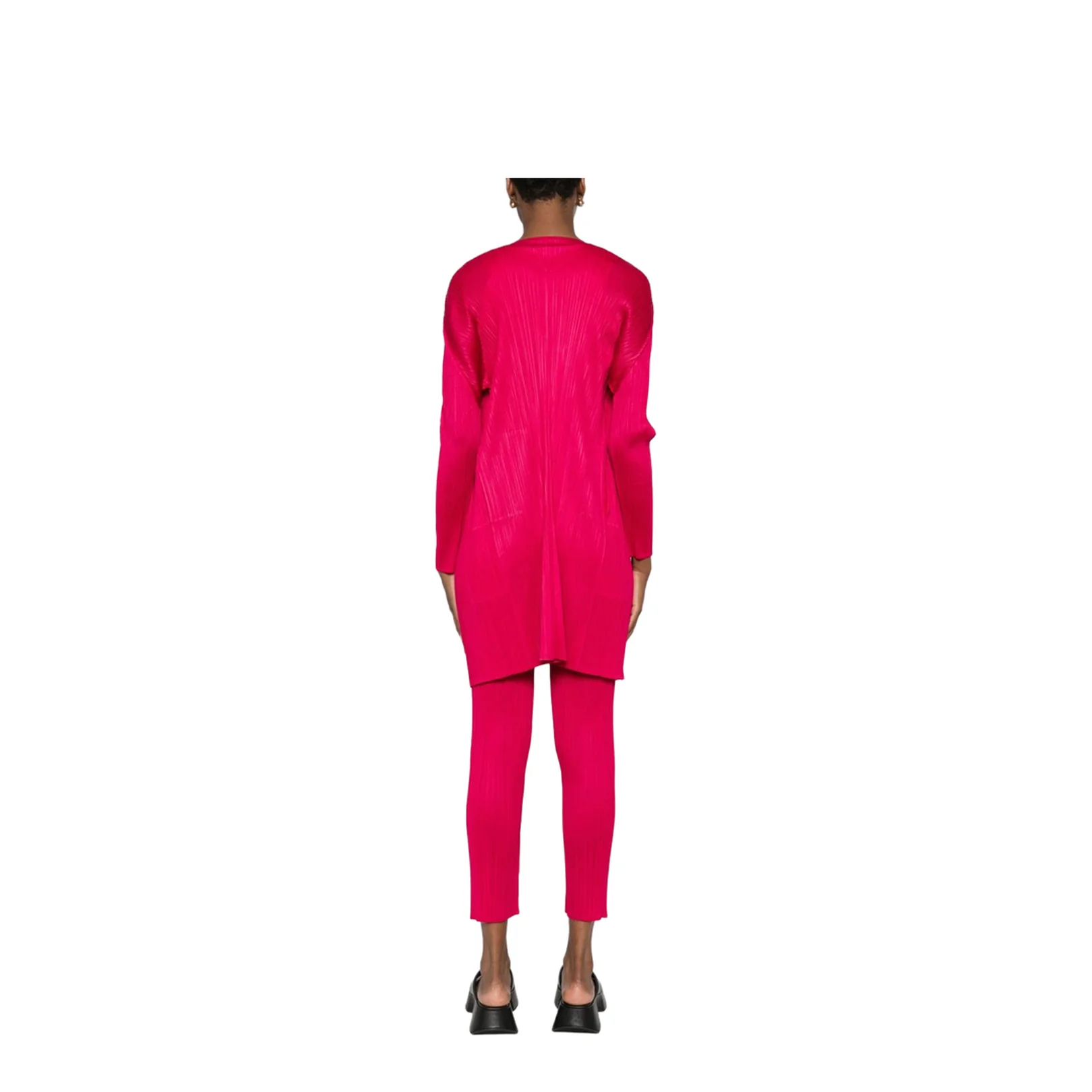 Pleated Cardigan In Pink - Image 2