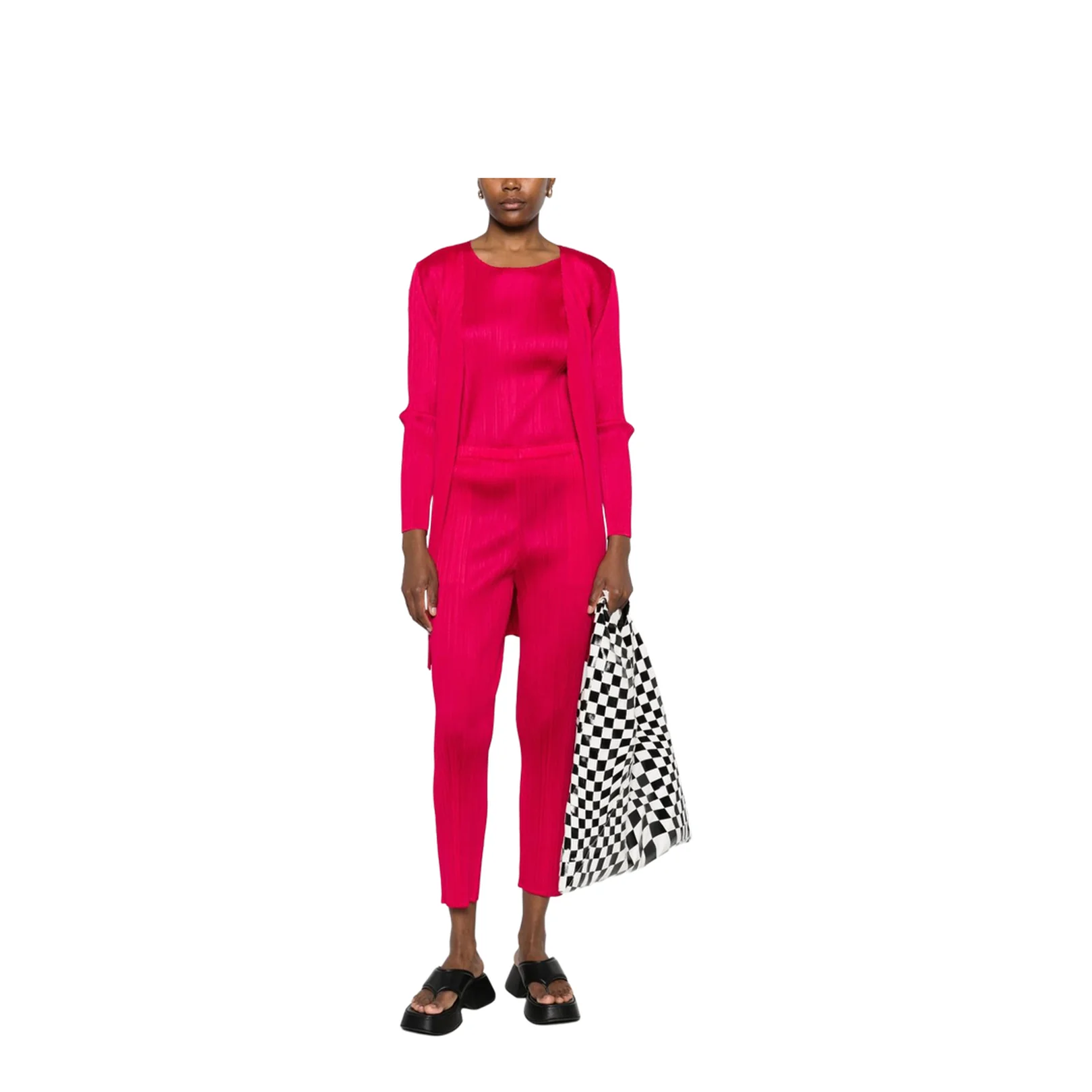 Pleated Cardigan In Pink - Image 5